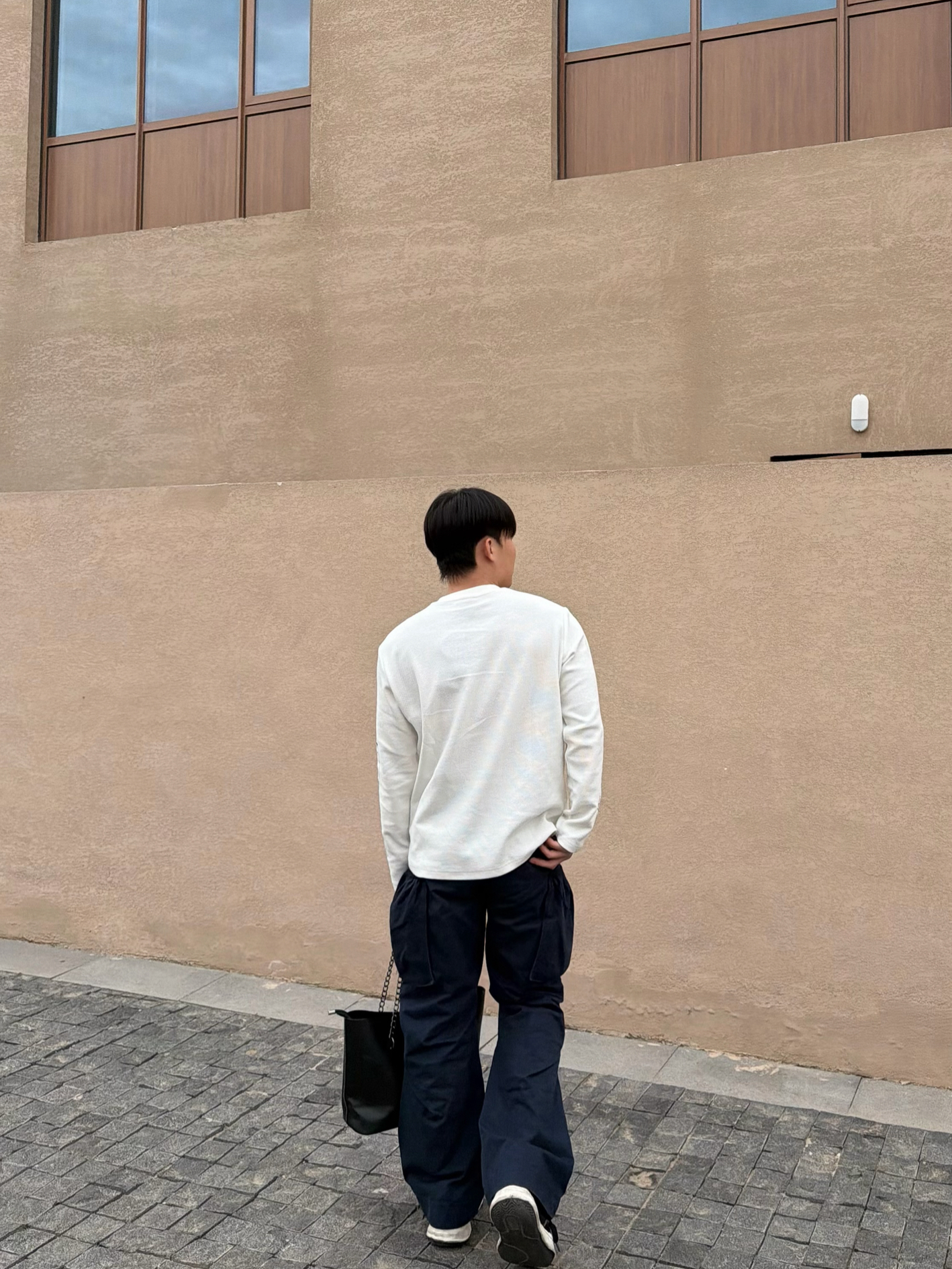 简约氛围感|华夫格长袖日常穿搭