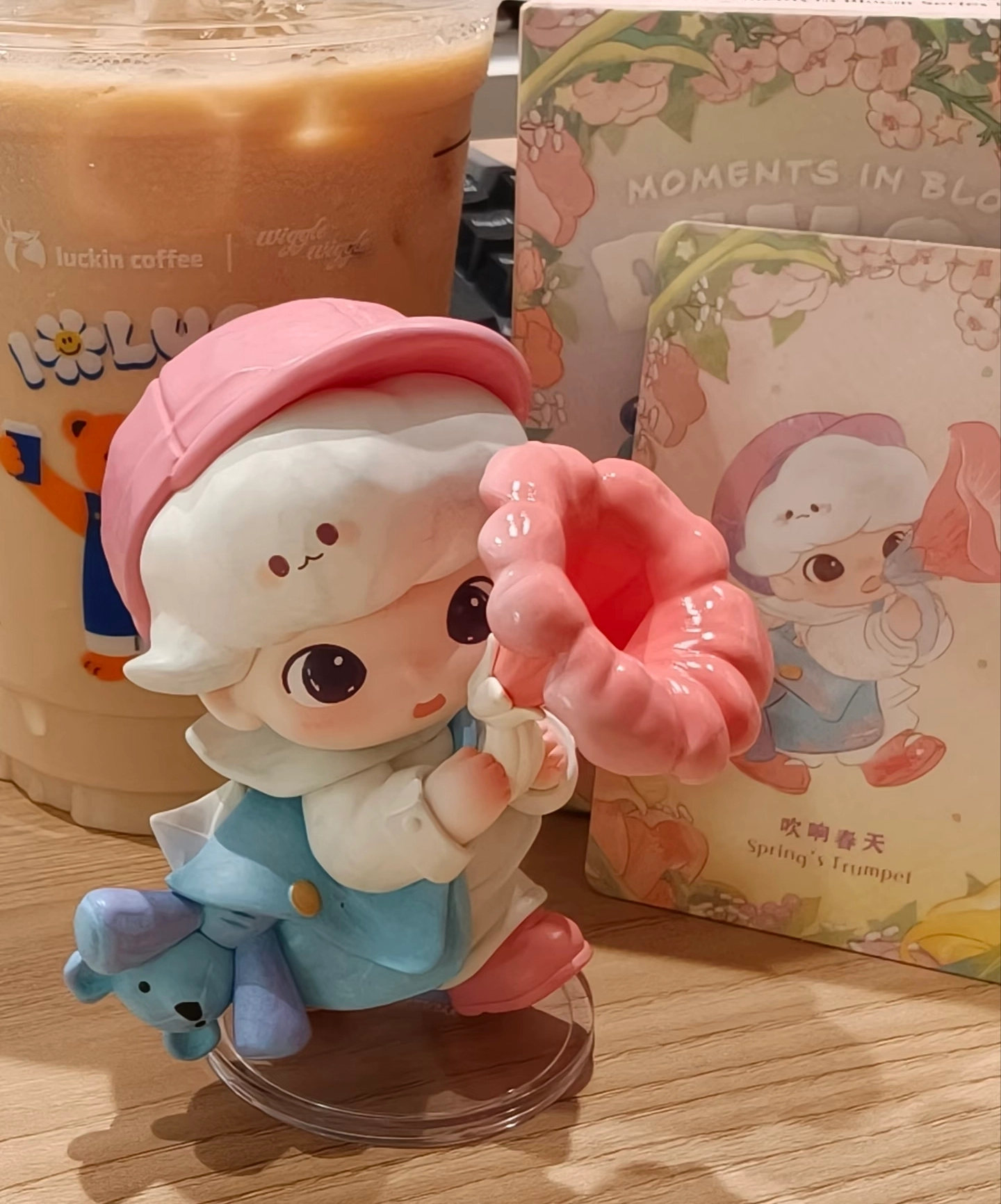 粉蓝春日小摆件，治愈工位日常🌸