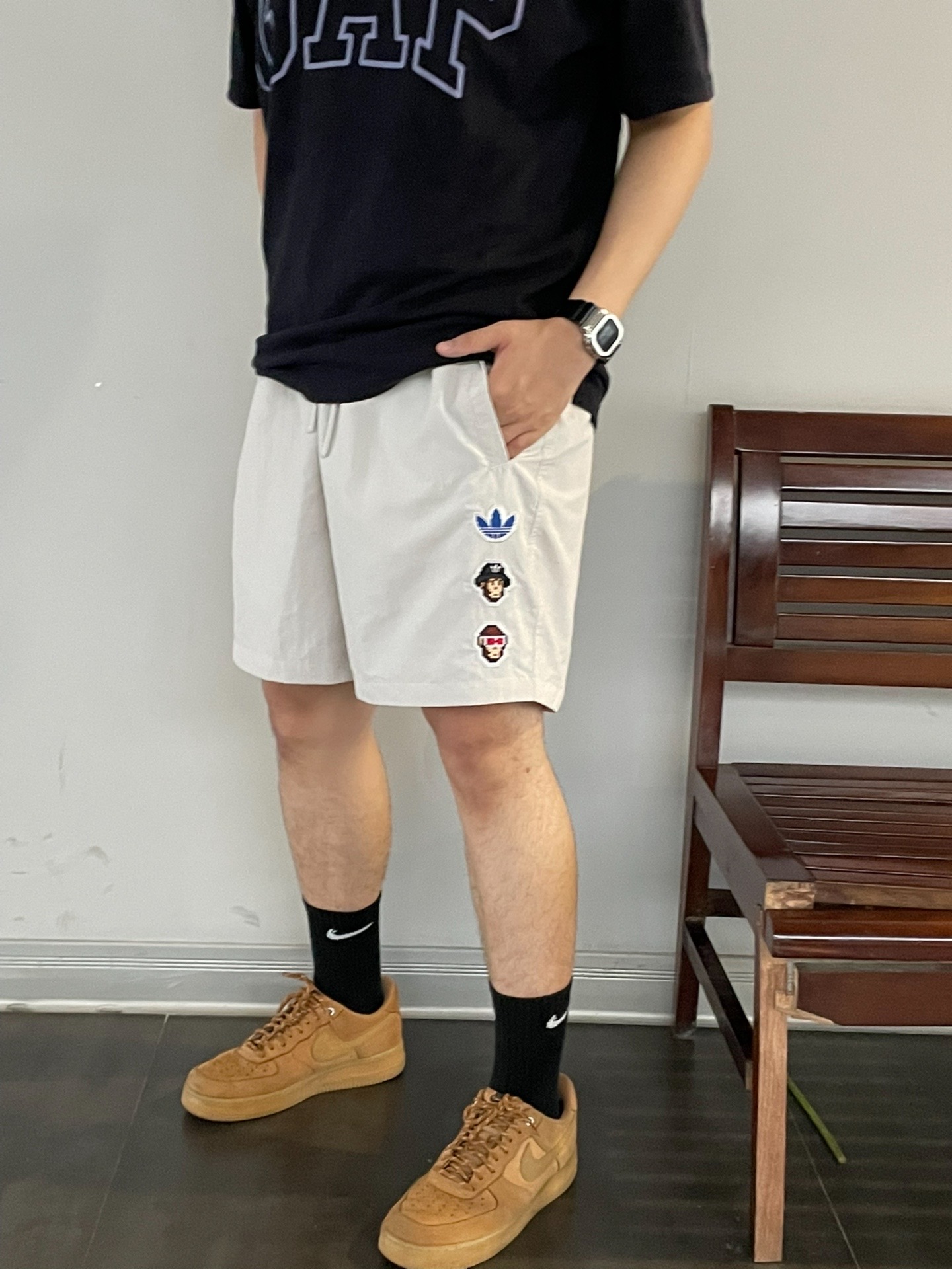 OOTD｜⚪️🔵美式针织短裤真的很百搭‼️
