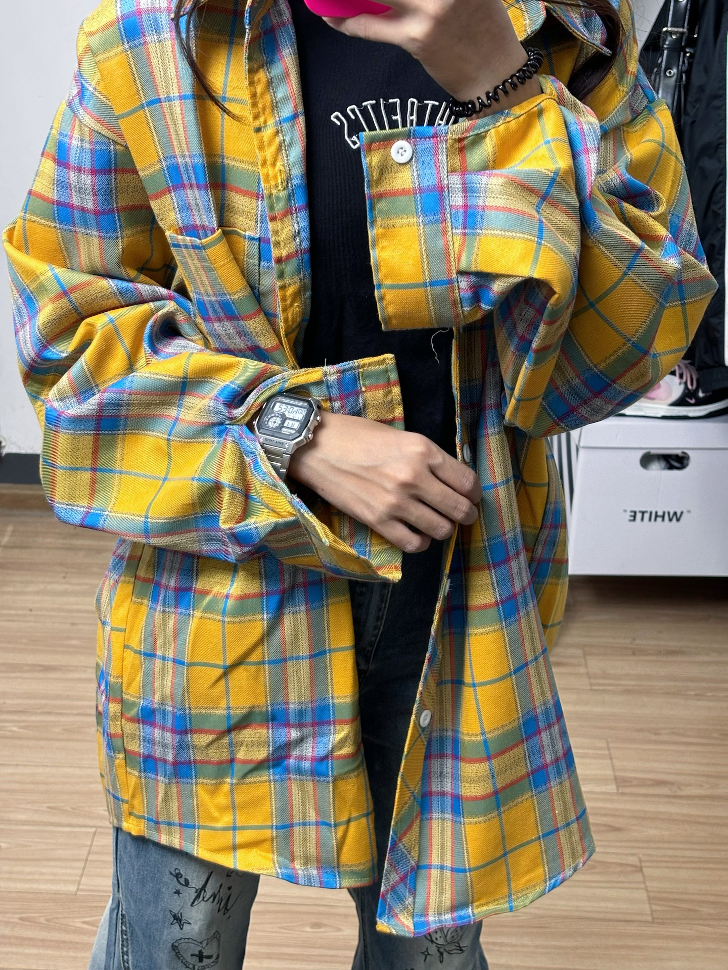 入秋穿搭加分项！金属小方表太戳我🖤