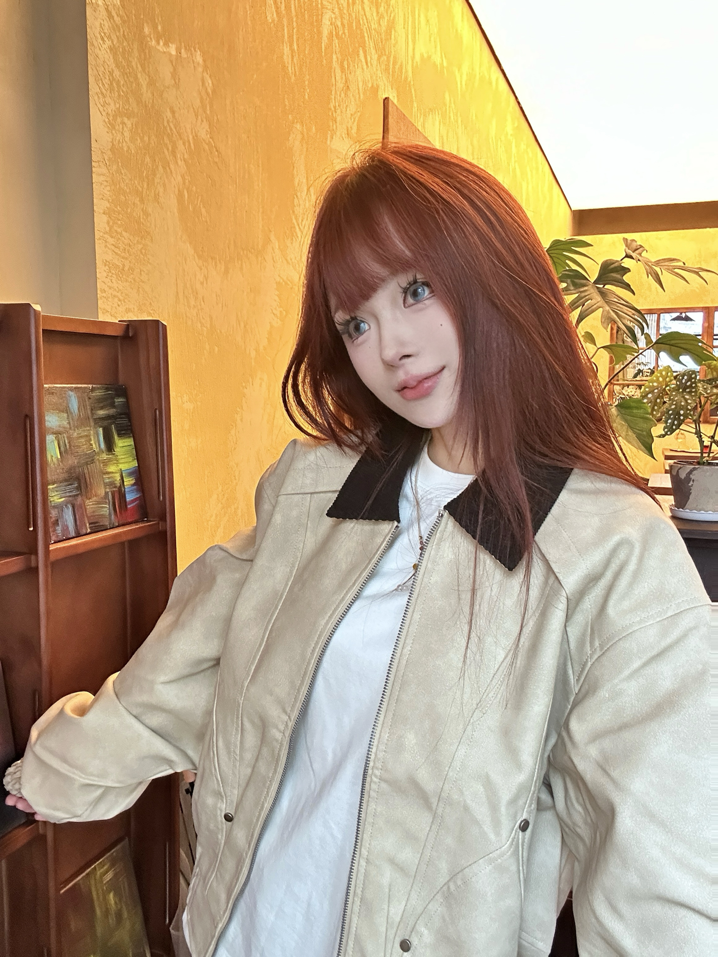 秋日氛围感杏色夹克分享🍂