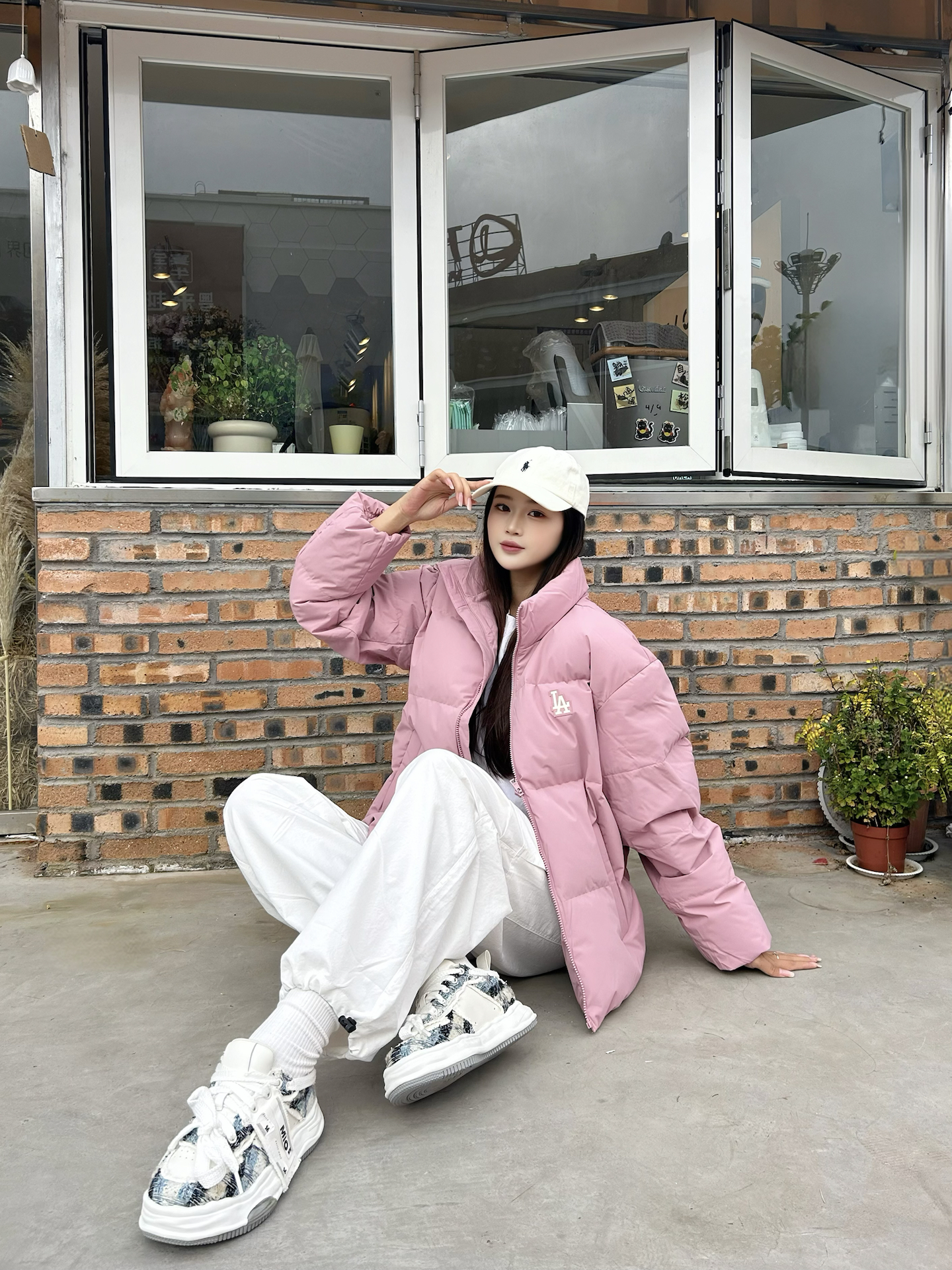 降温穿粉色羽绒服，减龄又显白💖