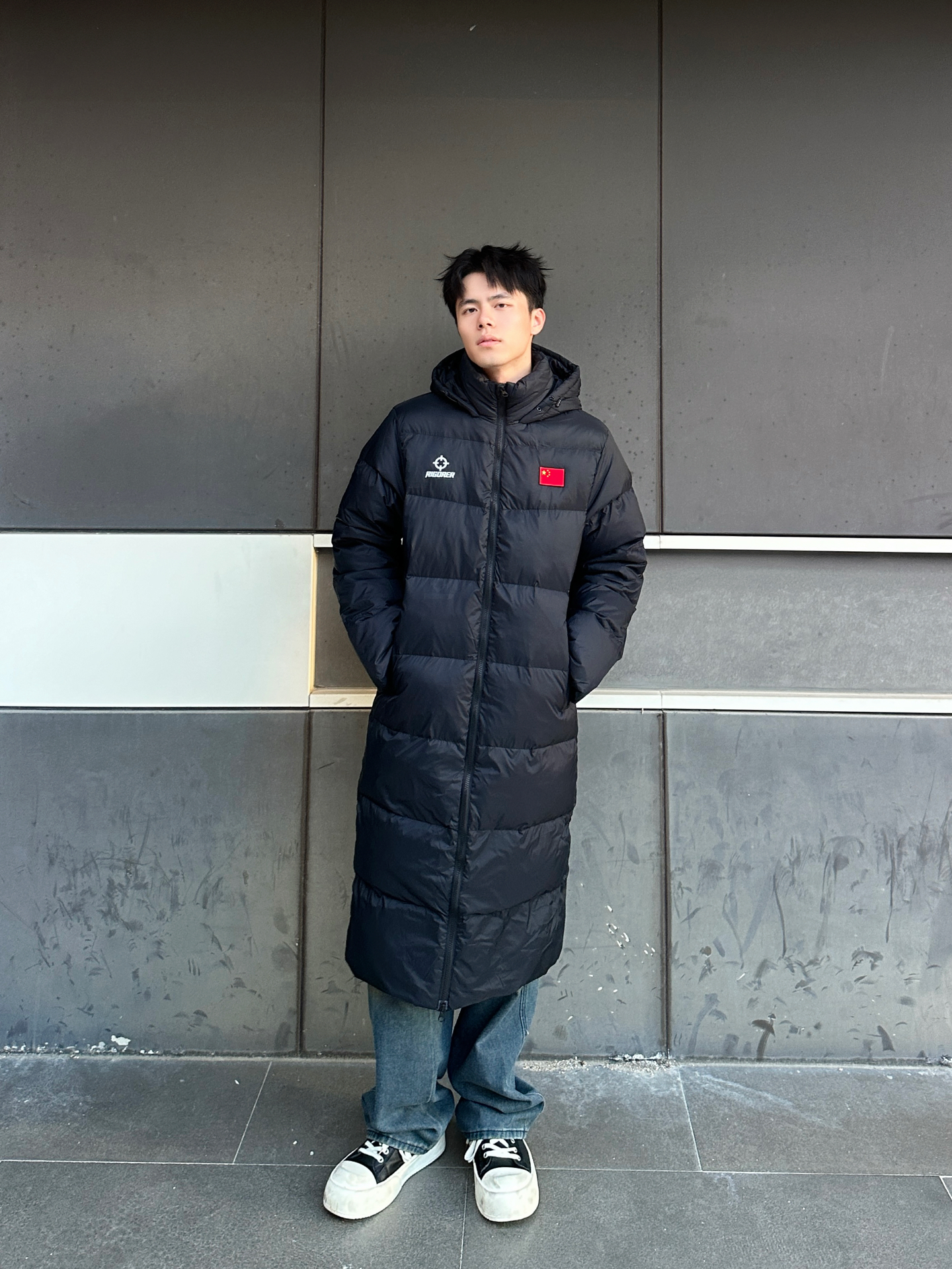 国潮风长款羽绒服太炸了