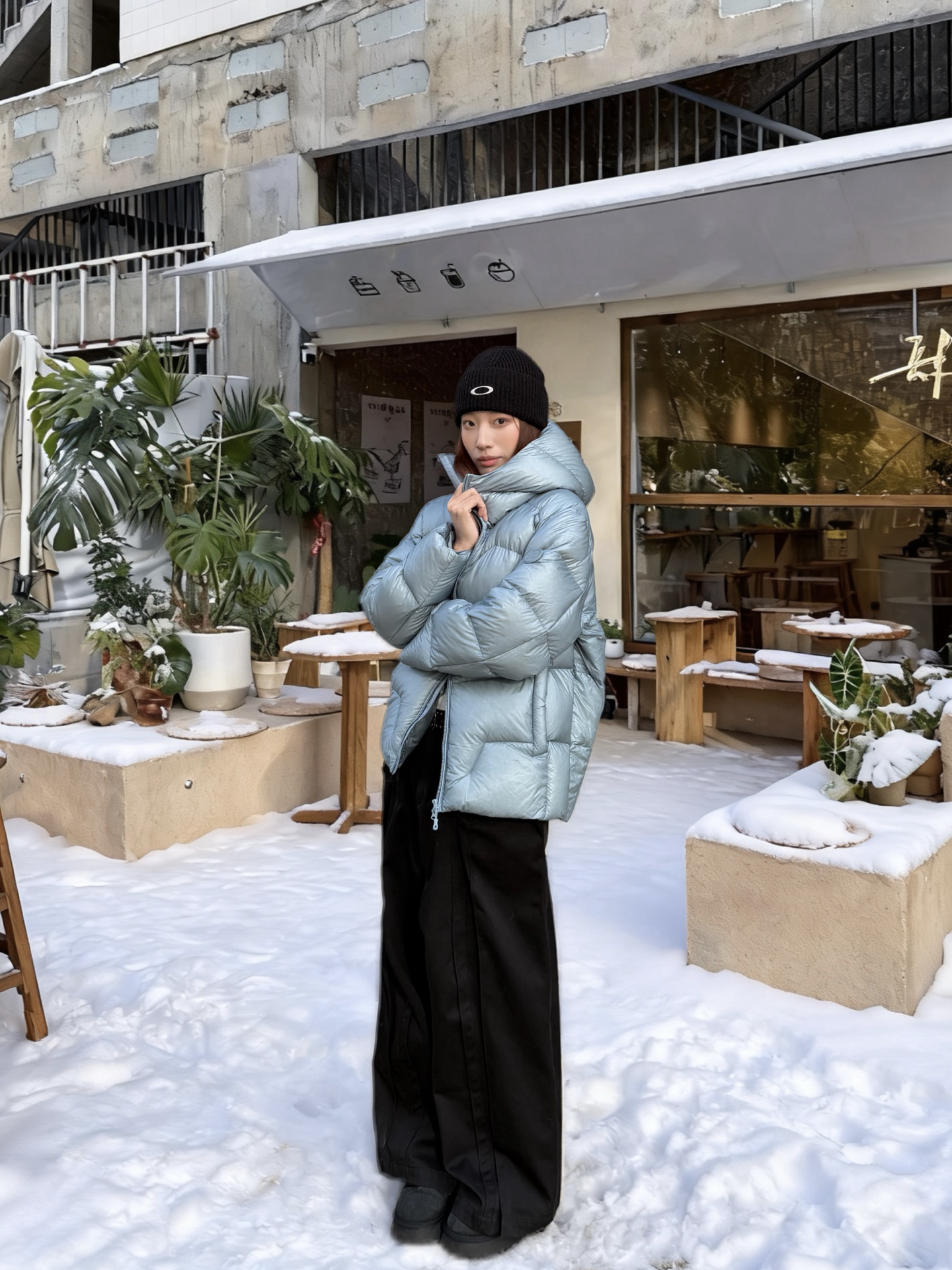 雪天氛围感被这件羽绒服拿捏了❄️