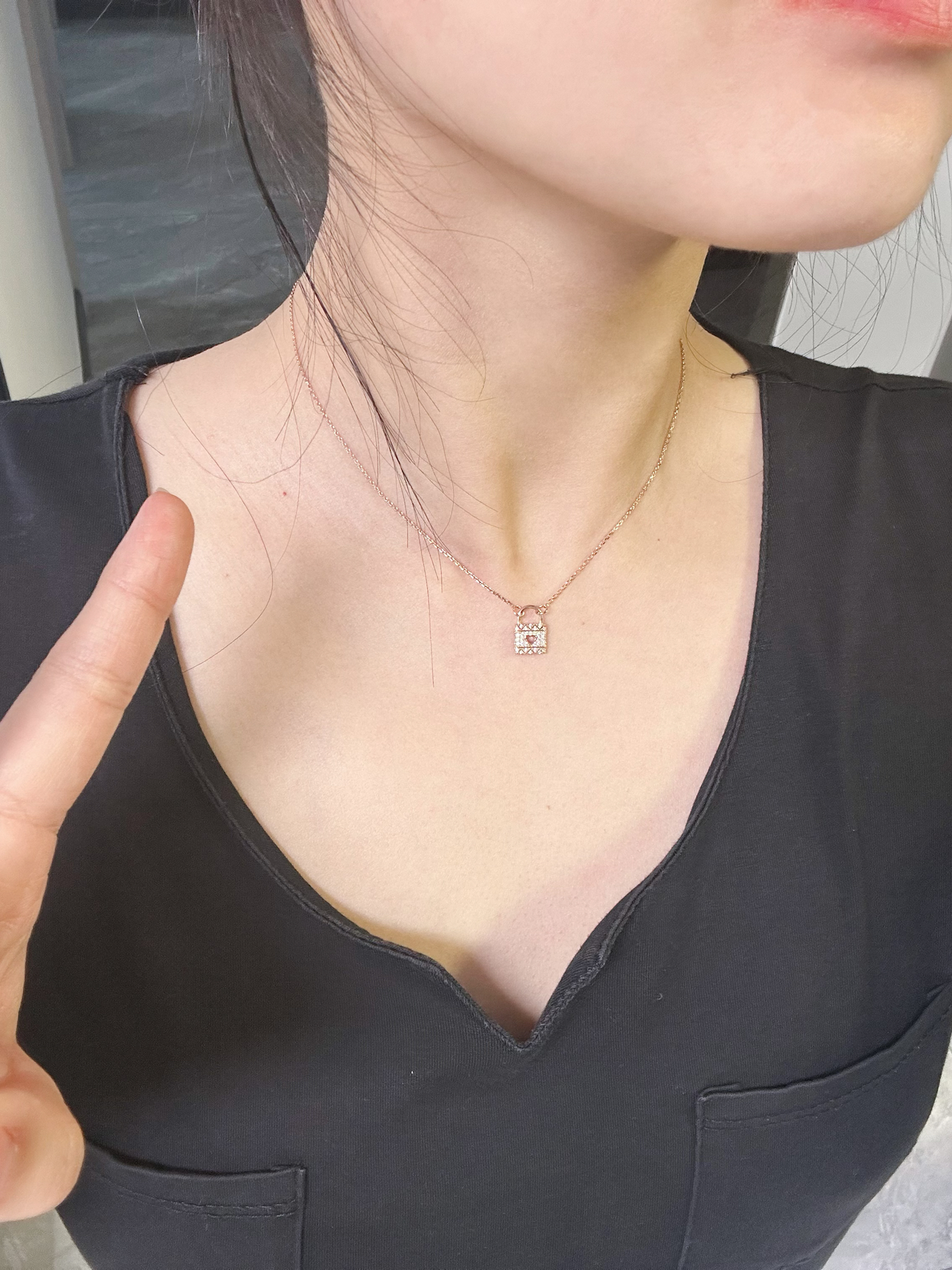 谁能拒绝爱心锁头锁骨链啊💗