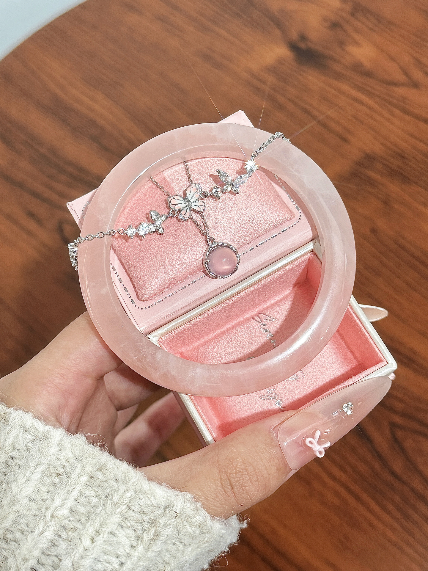 粉粉嫩嫩叠戴，好温柔🌸