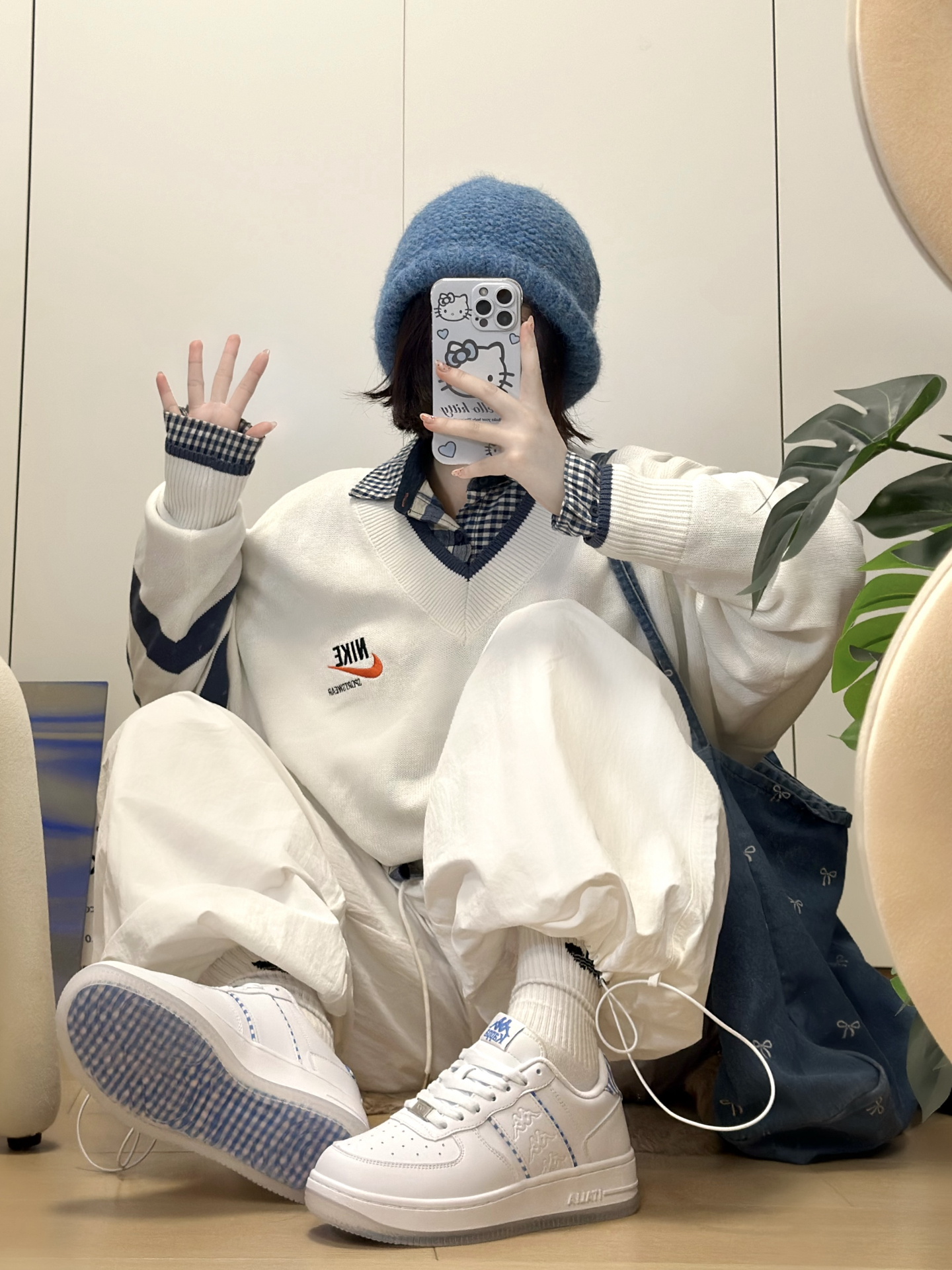 Nike学院风毛衣这么搭，清爽又帅🤩