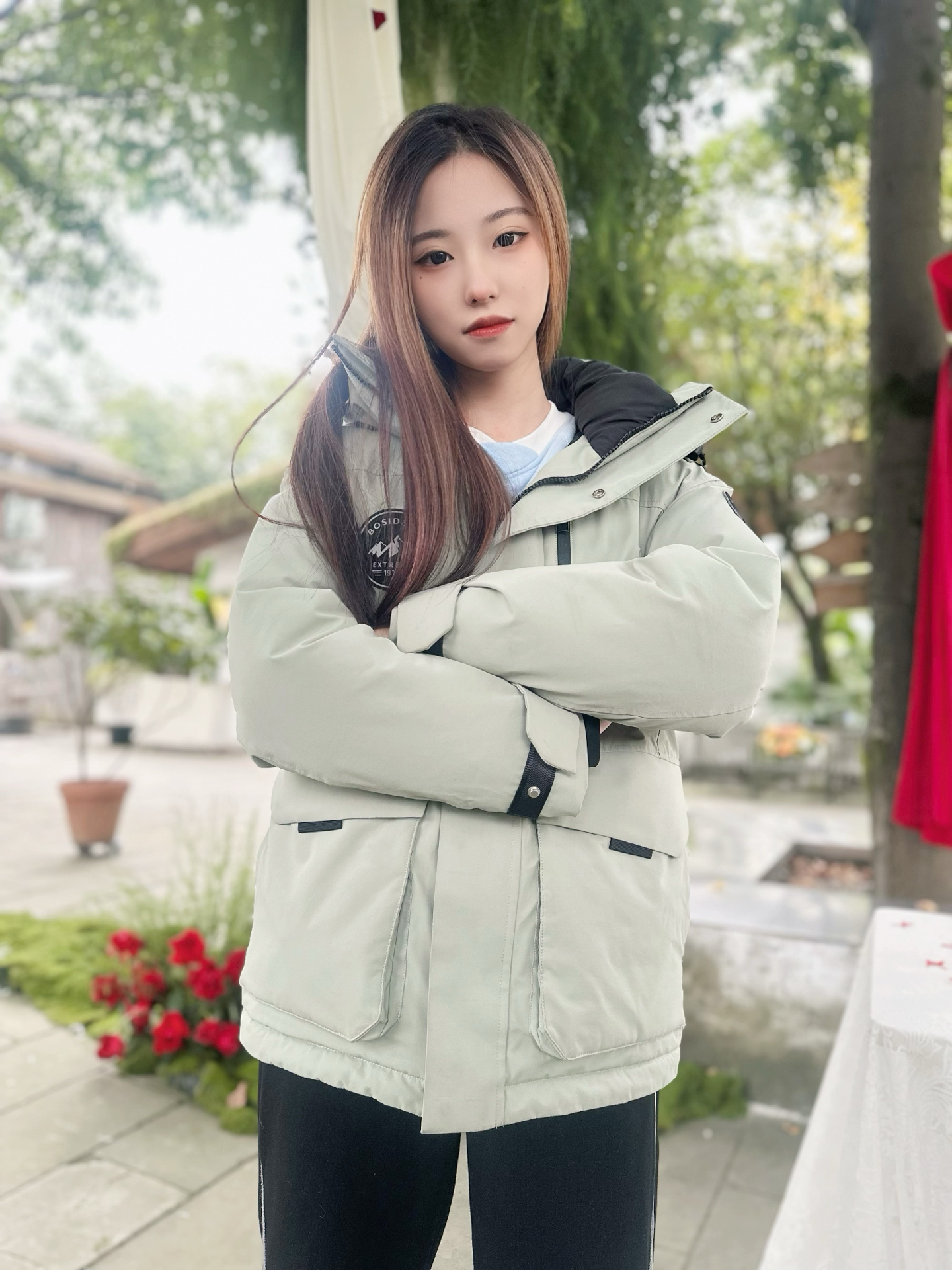 浅薄荷绿工装风羽绒服分享