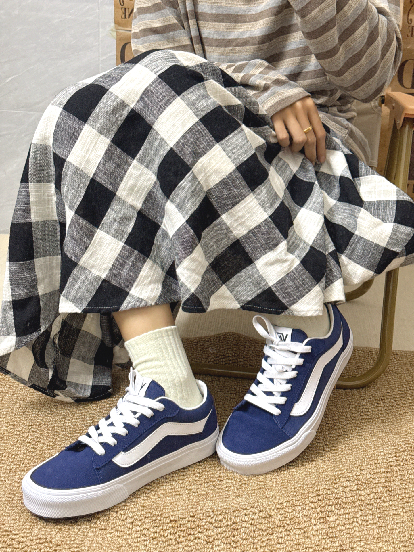 秋冬搭子藏青蓝板鞋👟