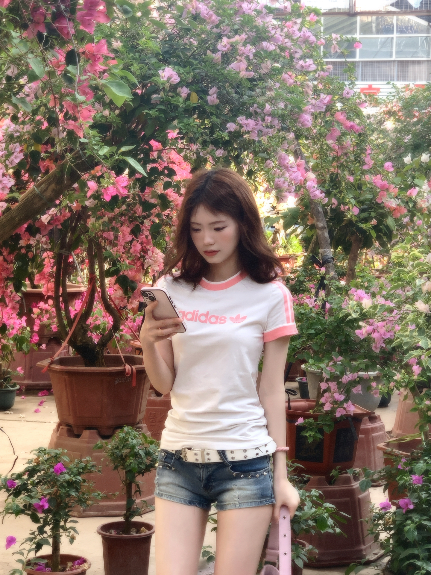 粉白撞色短袖 韩系氛围感拉满🌸