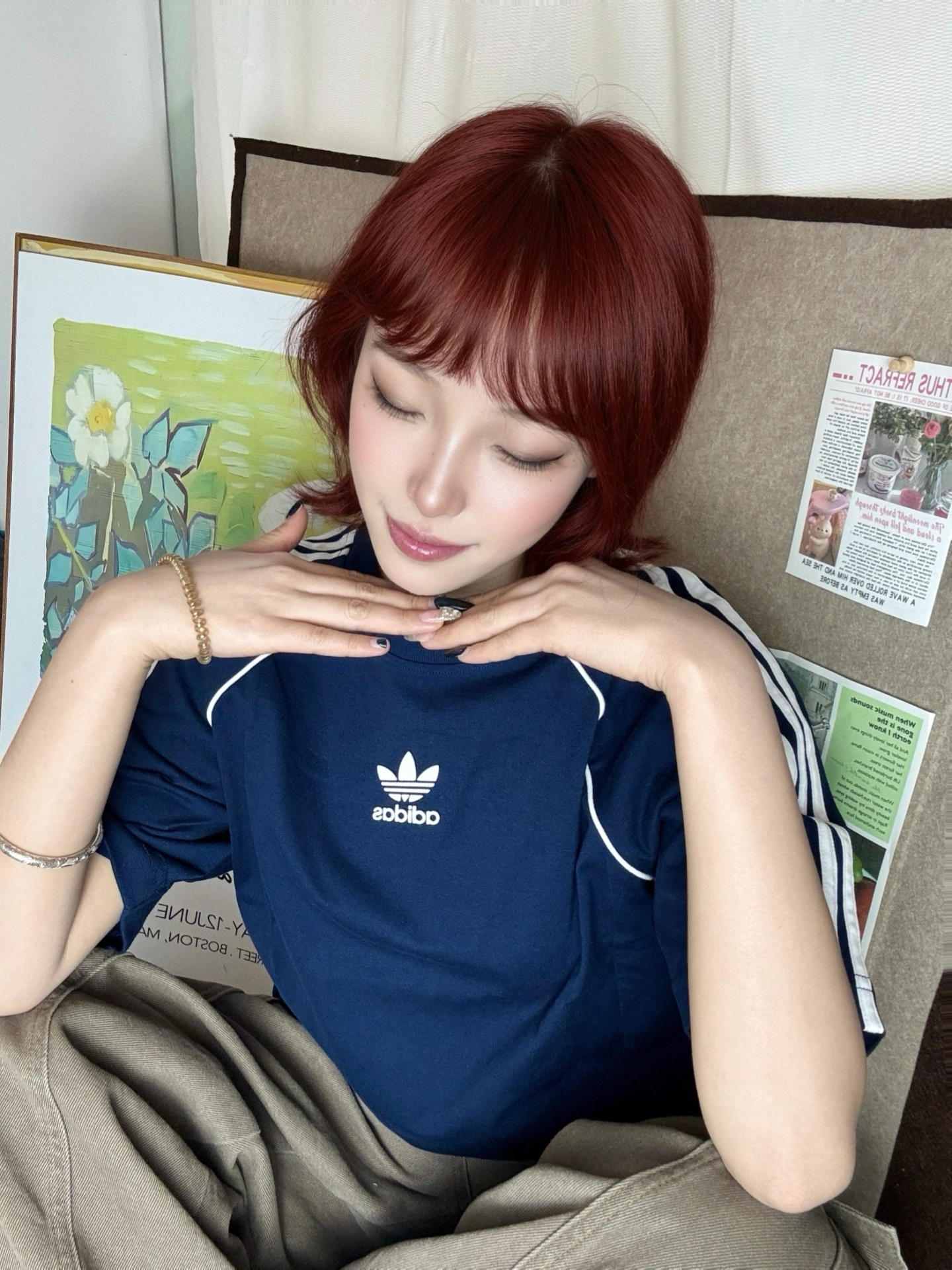 ☘️小个子通勤穿|Adidas藏蓝T+休闲裤=复古少年感