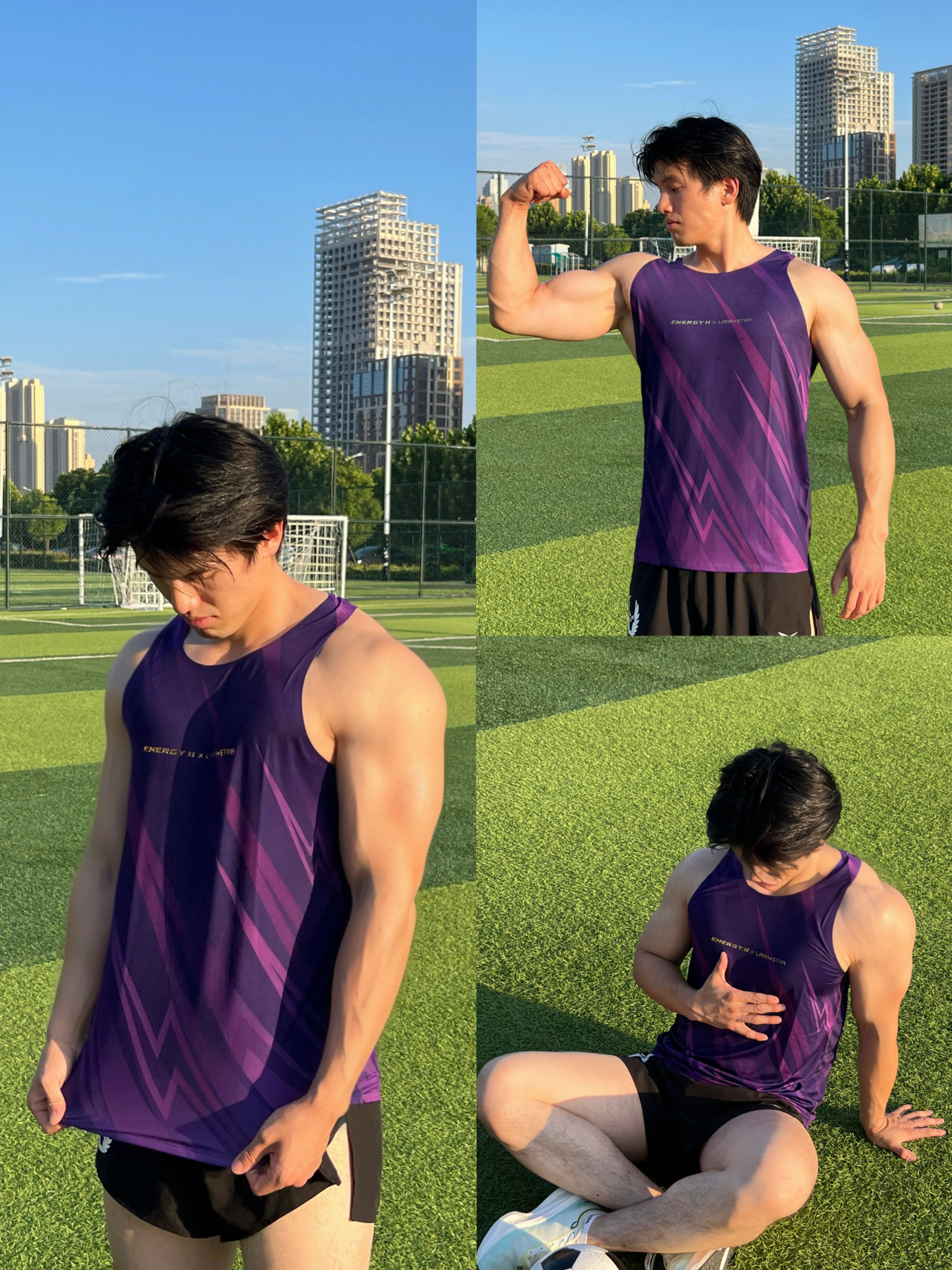 体育生超舒服紫色💜训练服
