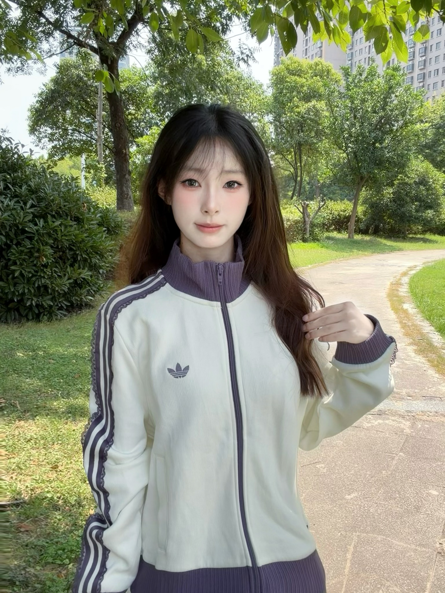 奶fufu撞色夹克,小个子穿搭福音💜