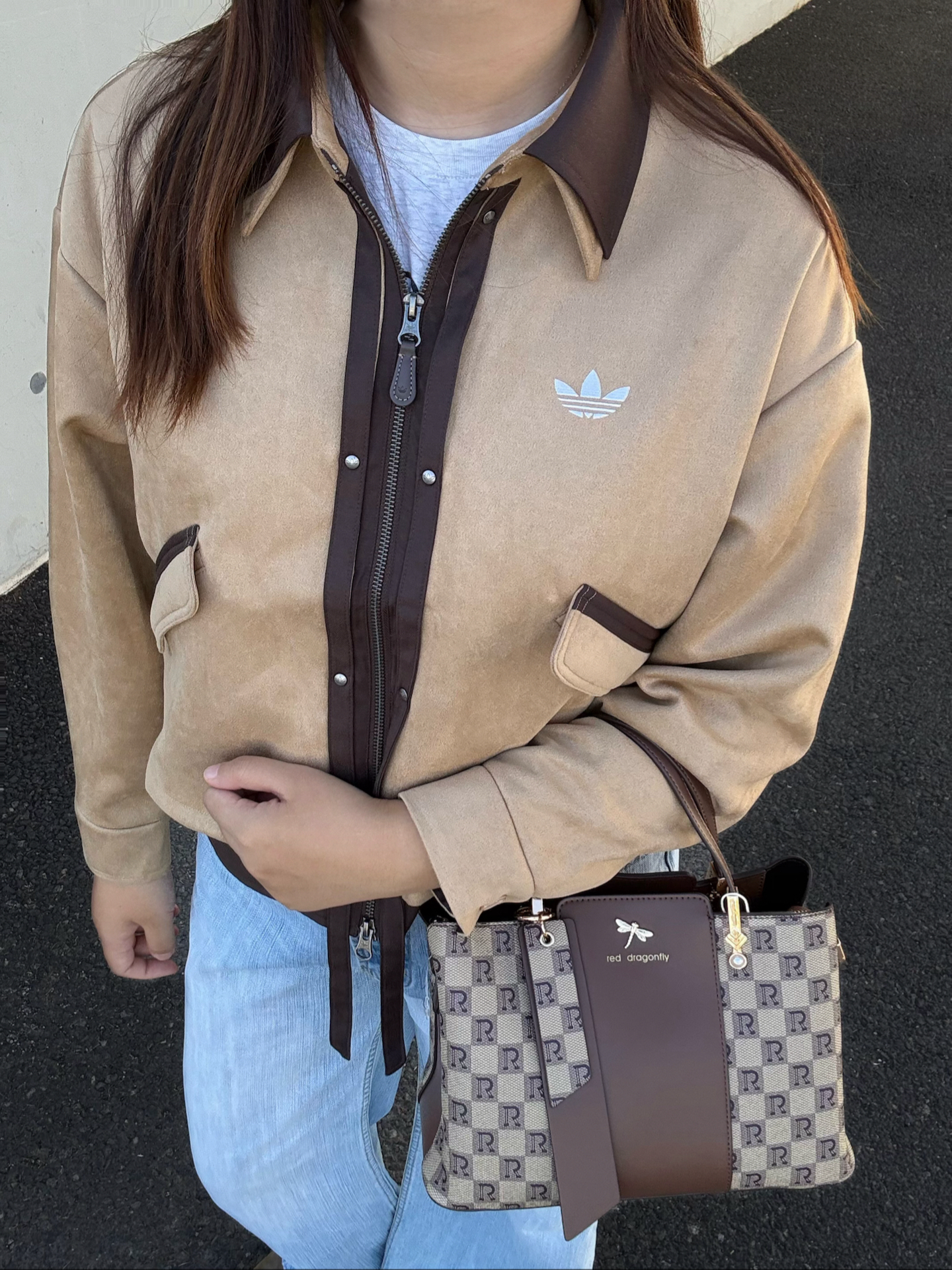 早秋刚需套装✨adidas翻领夹克+手提包日常好穿