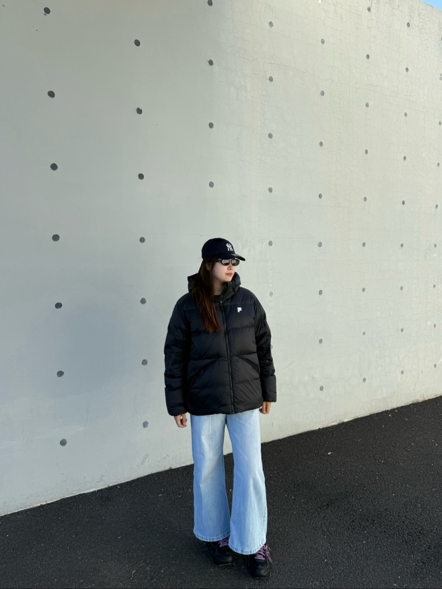 早秋出行 🍂| FILA FUSION羽绒服搭配豹纹鞋带老爹鞋