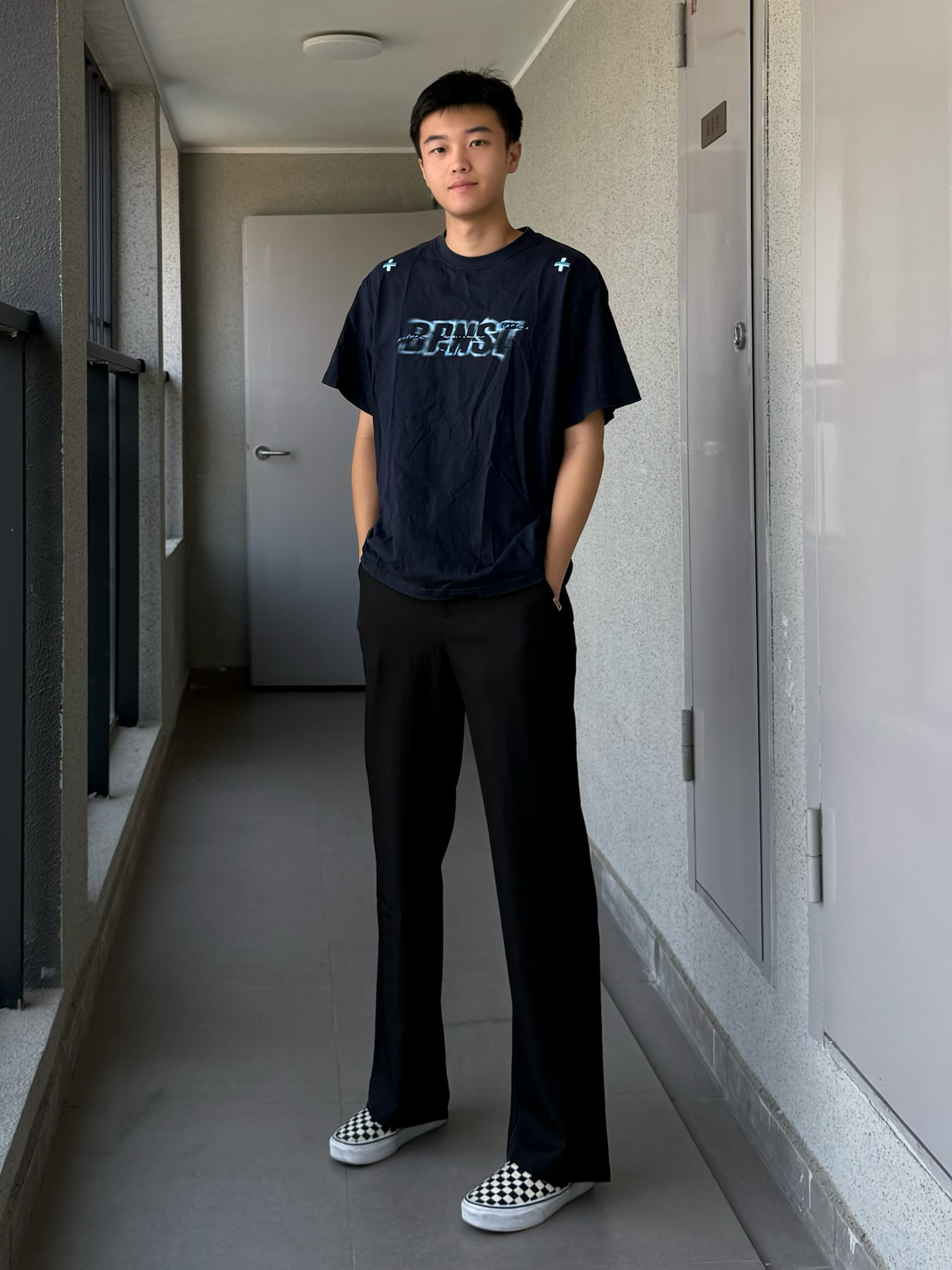西裤配棋盘格有没有说法?