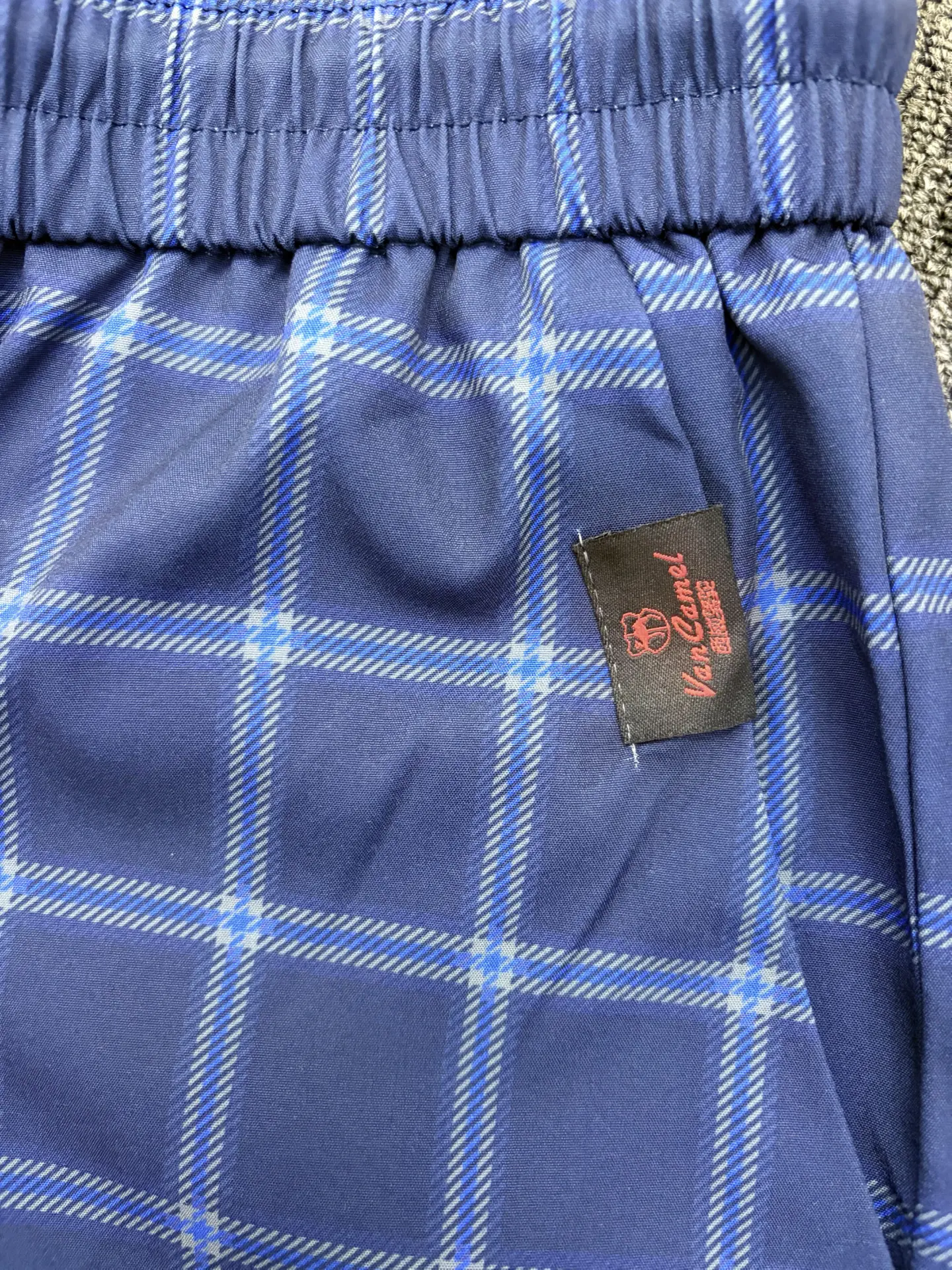 垂坠顺滑蓝格休闲裤|居家出街都适配