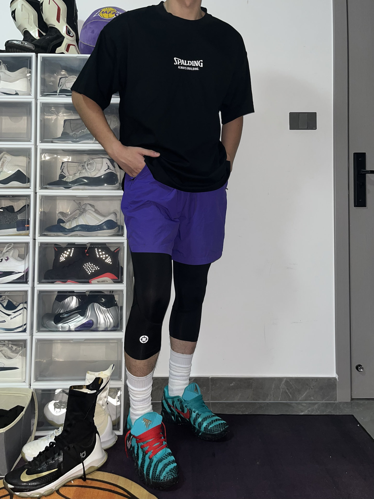 🏀体育生球场OOTD|短裤叠穿压缩裤yyds