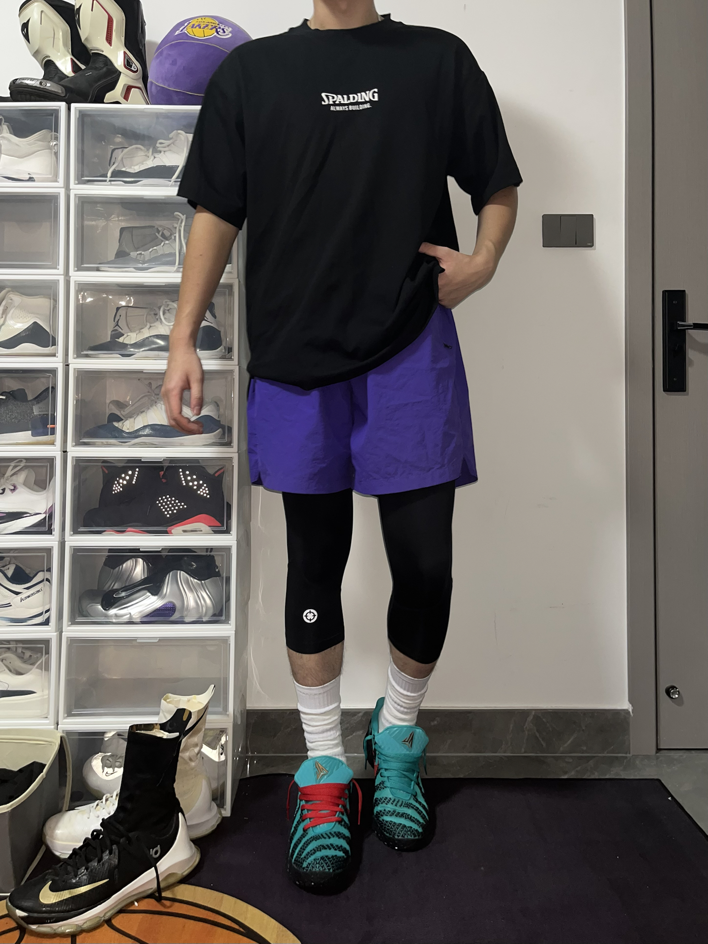 🏀体育生球场OOTD|短裤叠穿压缩裤yyds