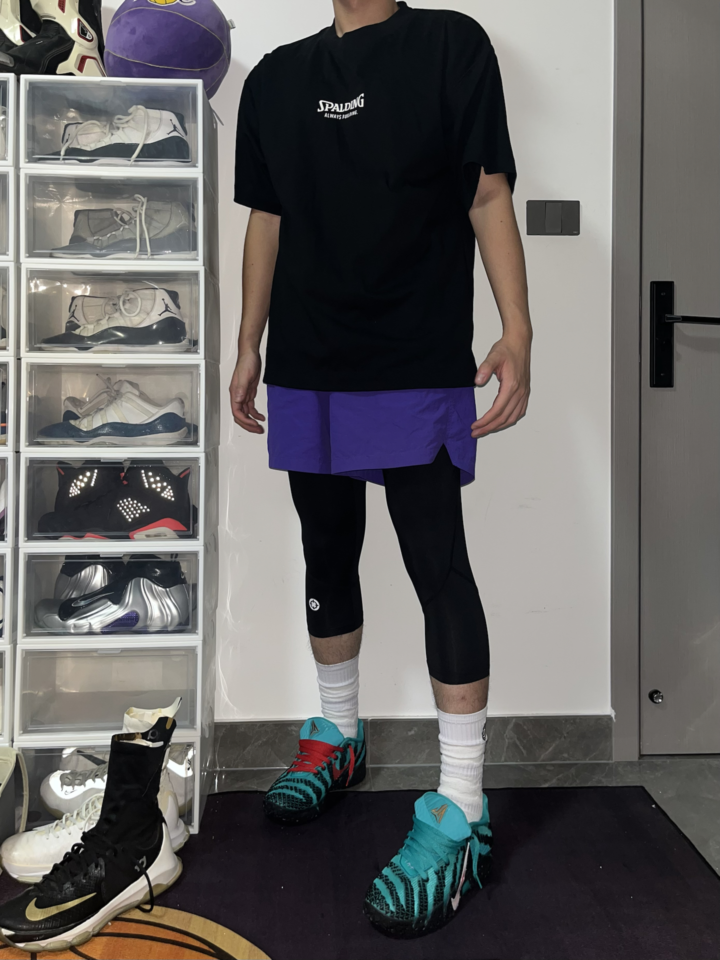 🏀体育生球场OOTD|短裤叠穿压缩裤yyds