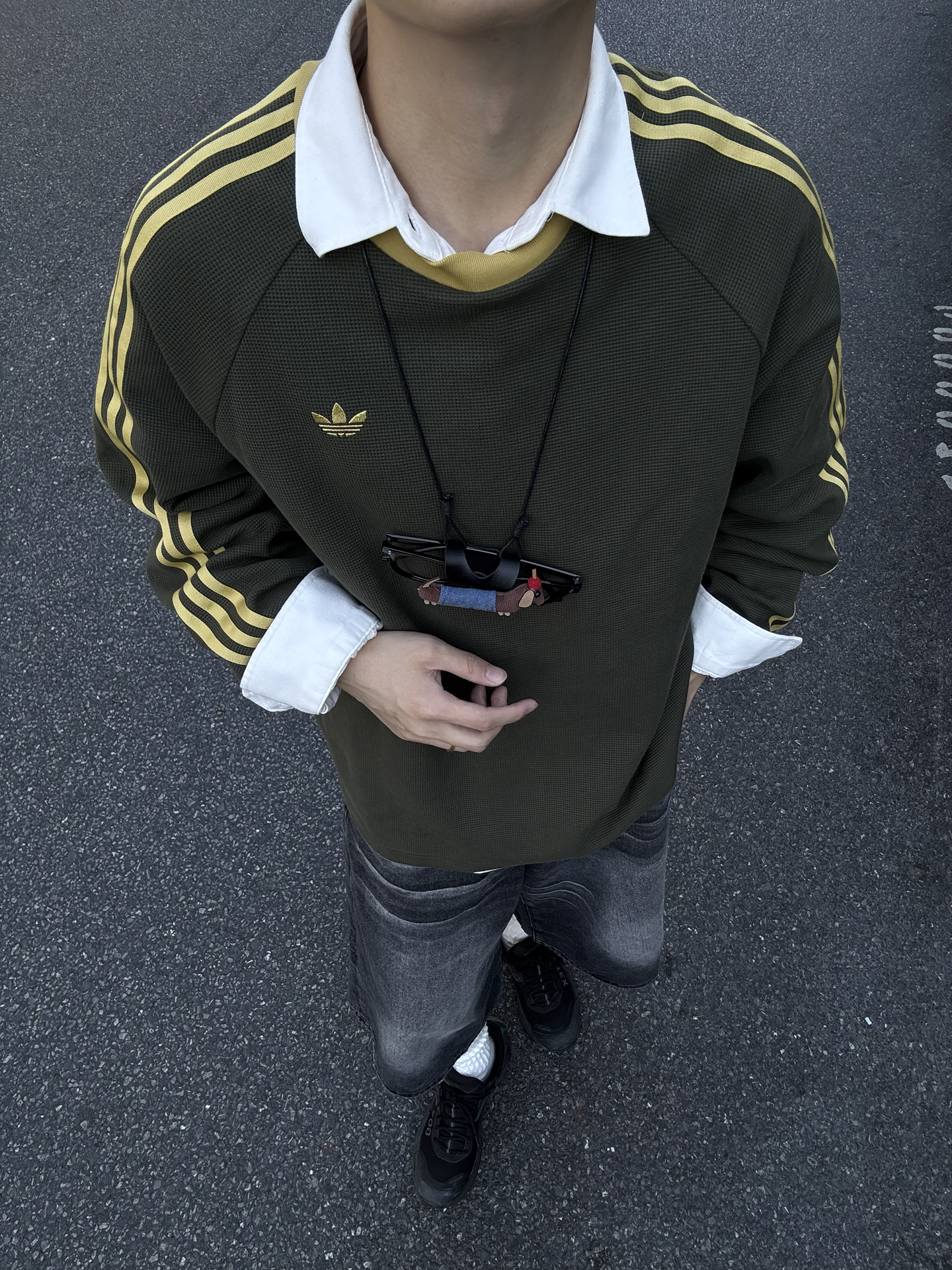 三叶草华夫格卫衣叠穿|轻松穿出少年感🥑
