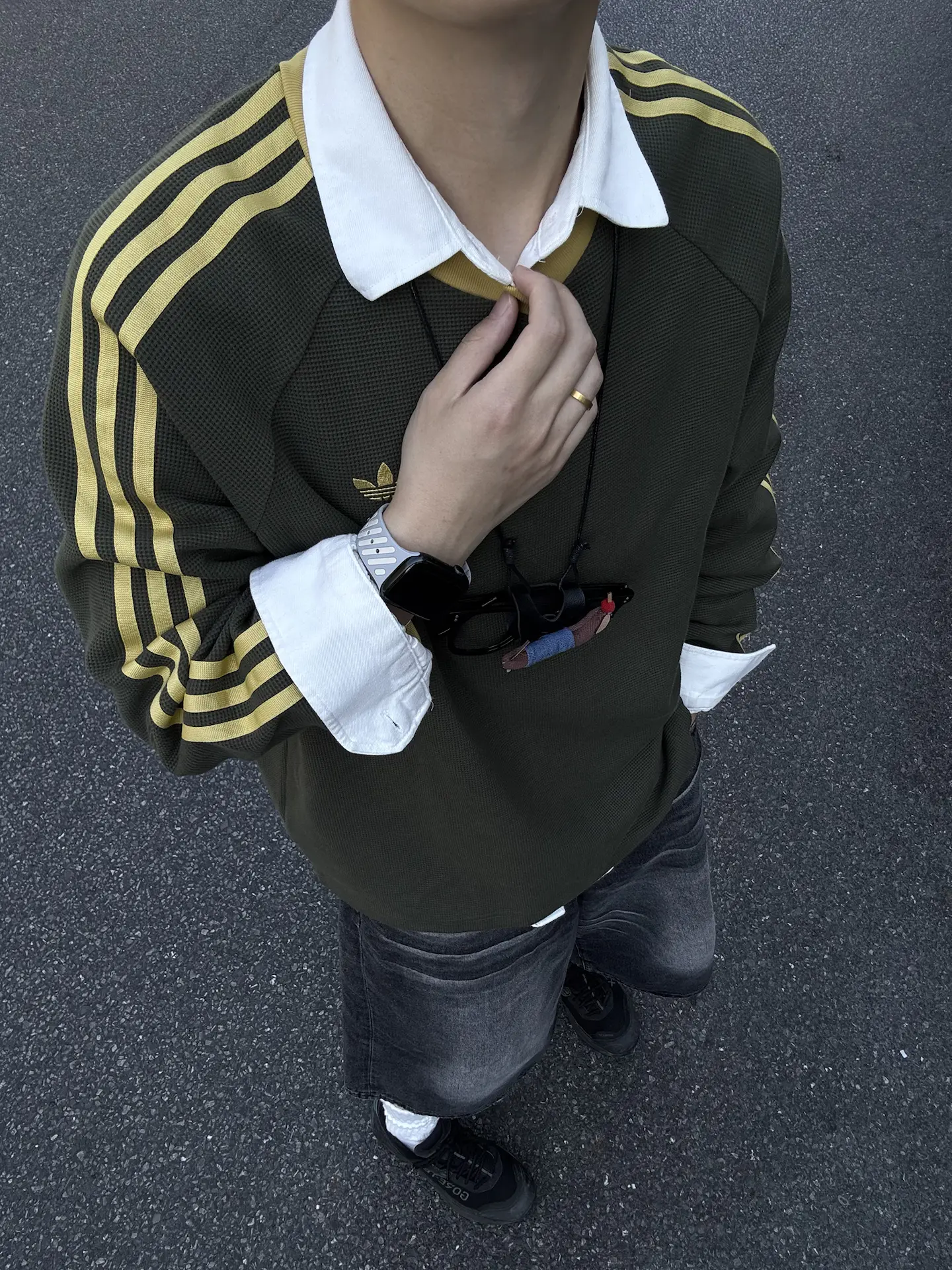 三叶草华夫格卫衣叠穿|轻松穿出少年感🥑