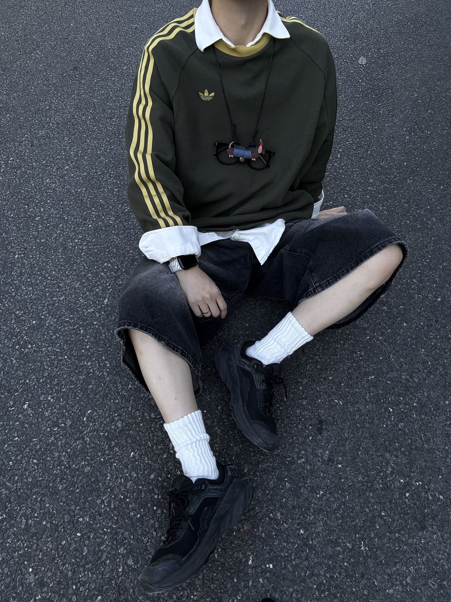三叶草华夫格卫衣叠穿|轻松穿出少年感🥑