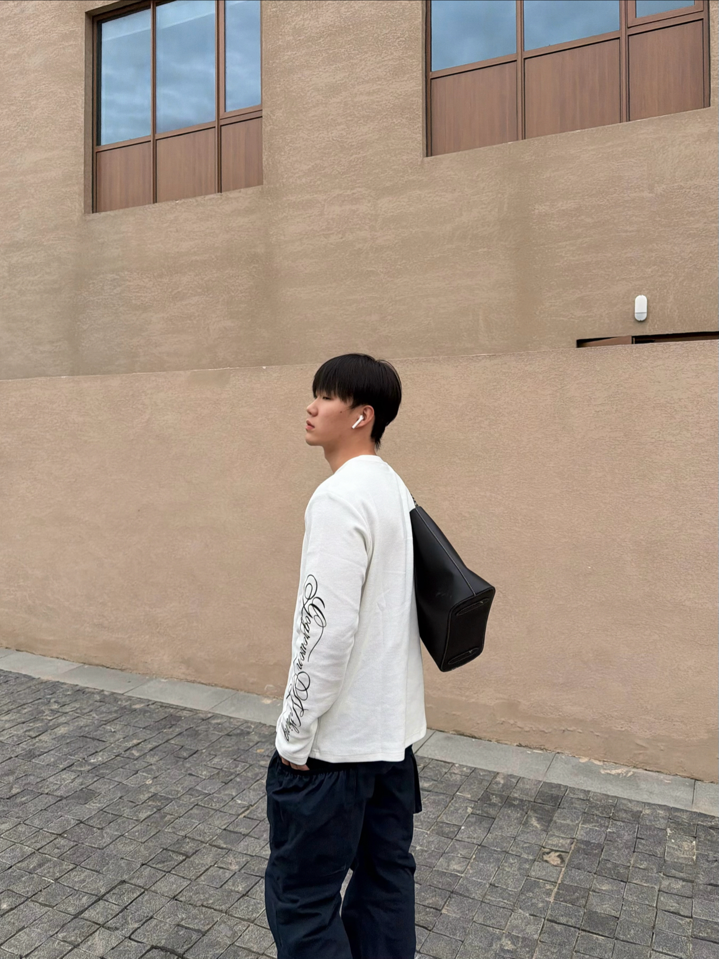 简约氛围感|华夫格长袖日常穿搭