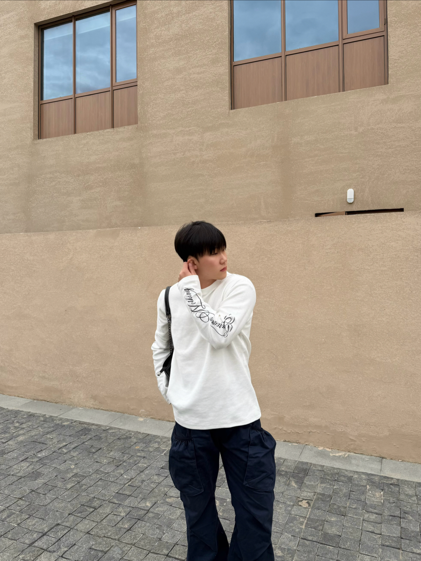 简约氛围感|华夫格长袖日常穿搭