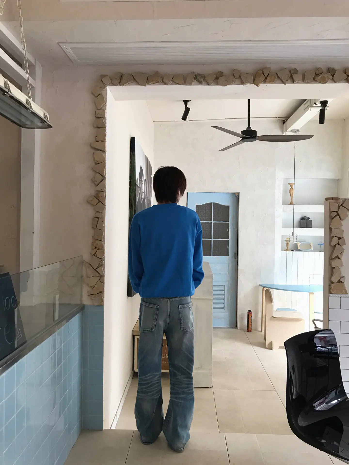 克莱因蓝V领毛衣|韩系少年感拿捏住💙