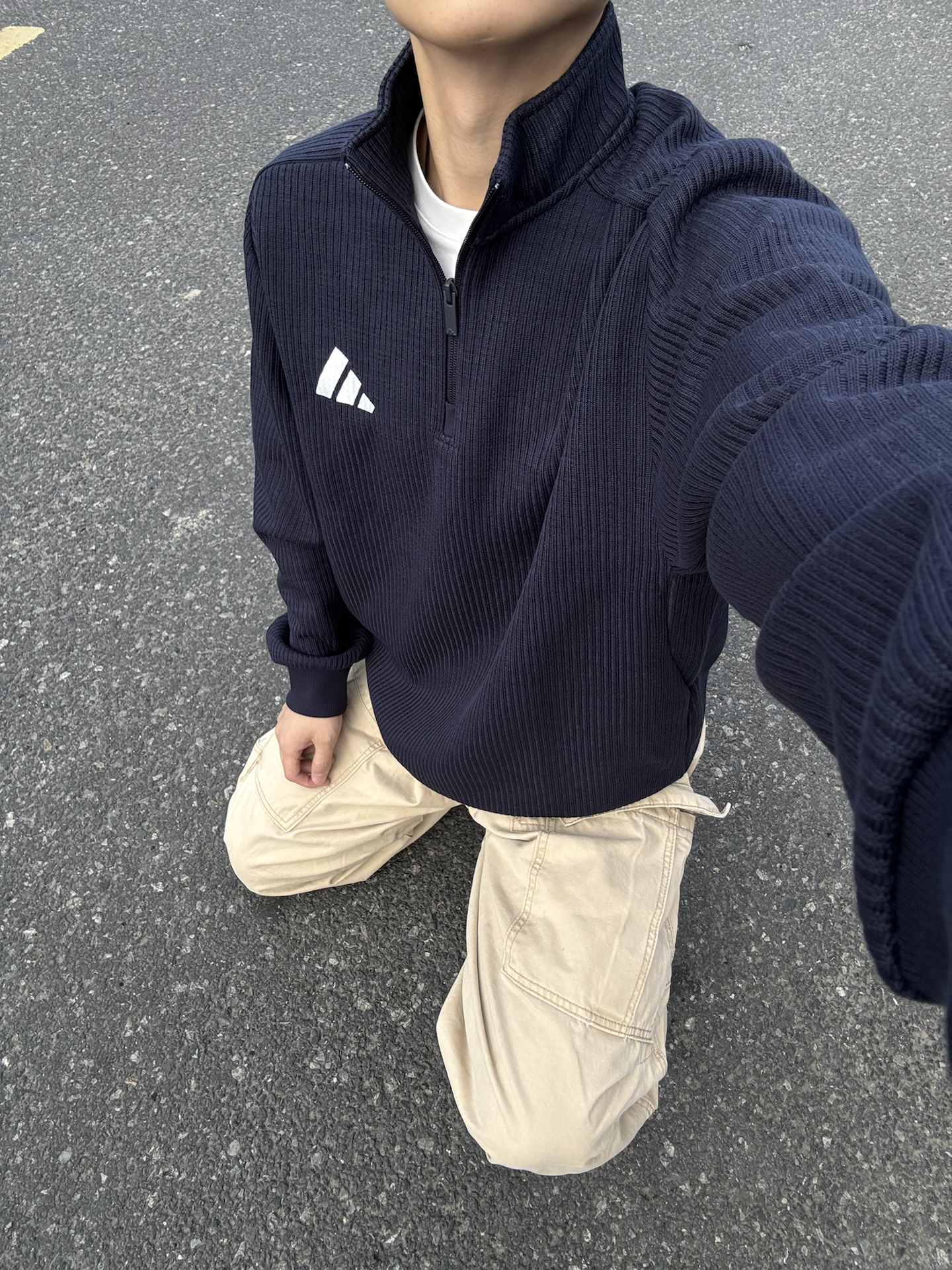 谁懂啊!阿迪这件华夫格半拉链卫衣才是万能通勤单品🫐