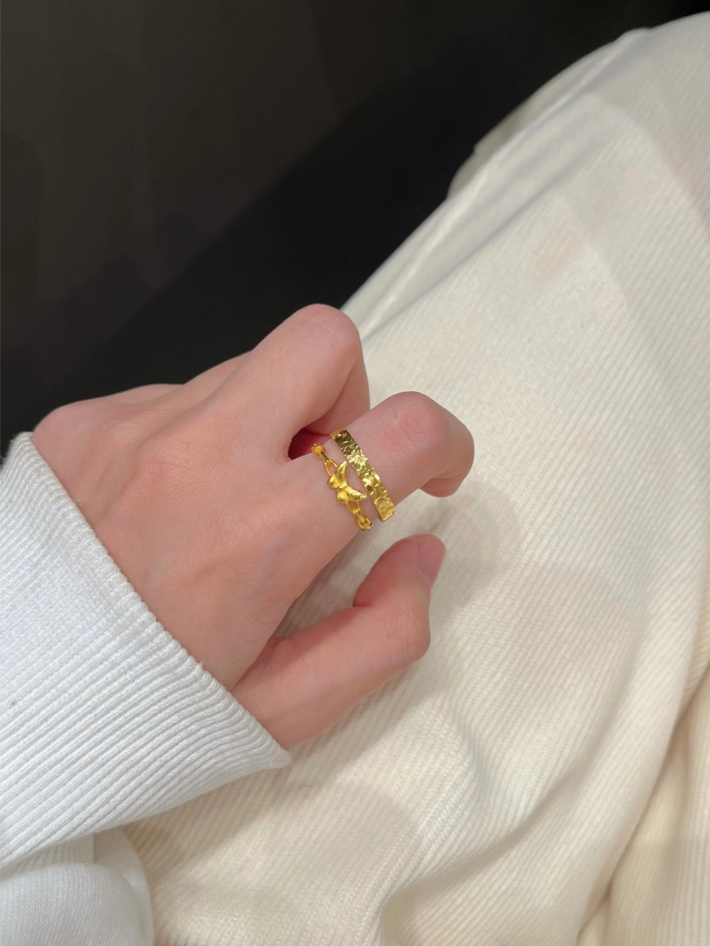 少女心爆棚的黄金戒指✨