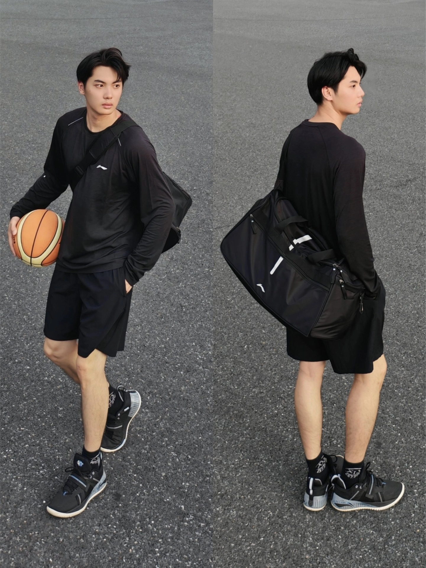 男生运动穿搭| 酷黑篮球少年🏀