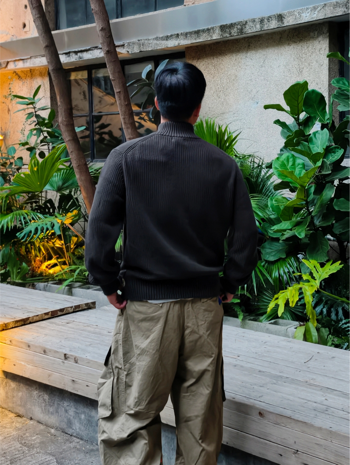 男生秋冬质感穿搭试试拉链针织衫