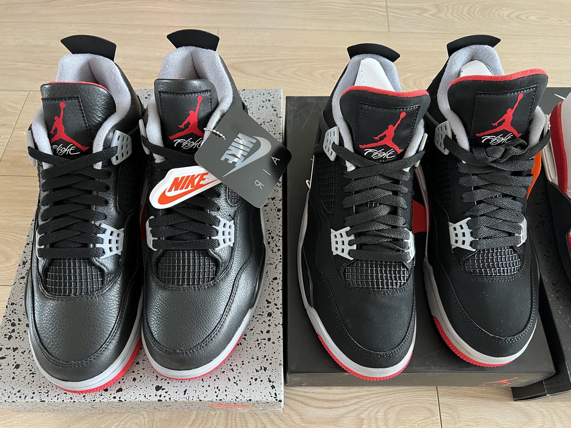 aj4黑红公牛配色24vs19