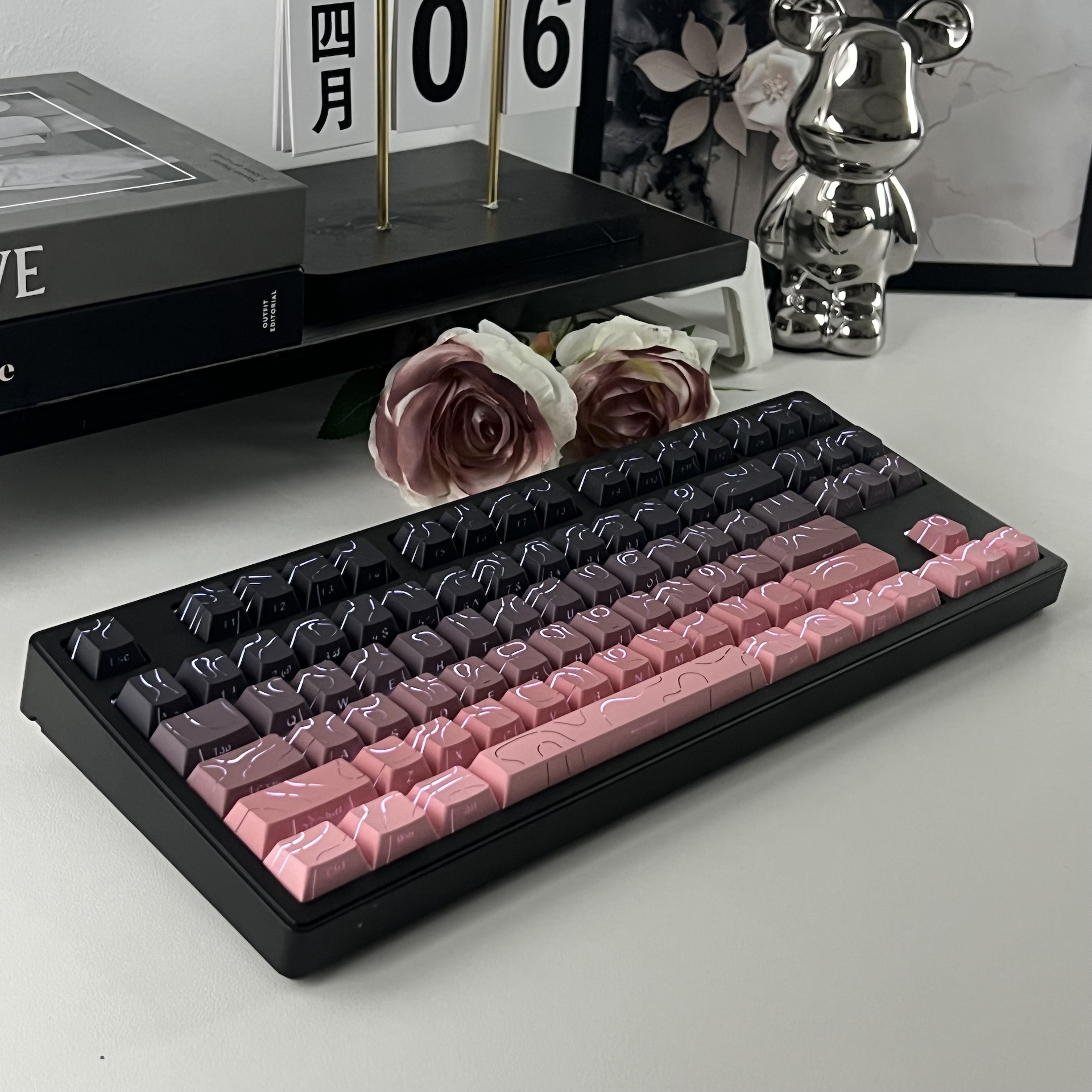 黑粉渐变+侧刻！这键盘颜值戳我心巴💕