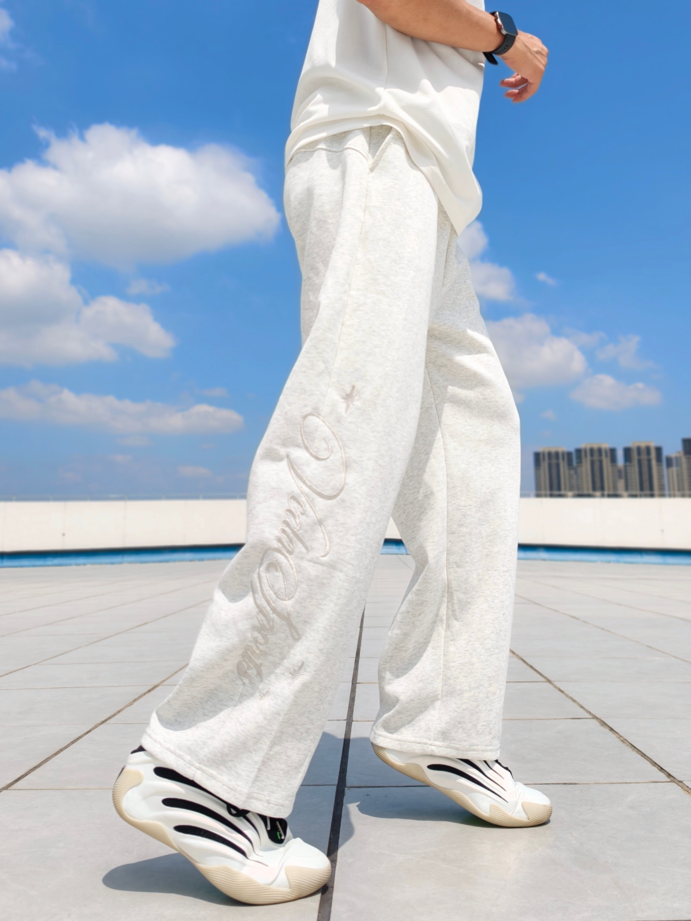 🍂秋日慵懒风｜国庆出行美式刺绣卫裤