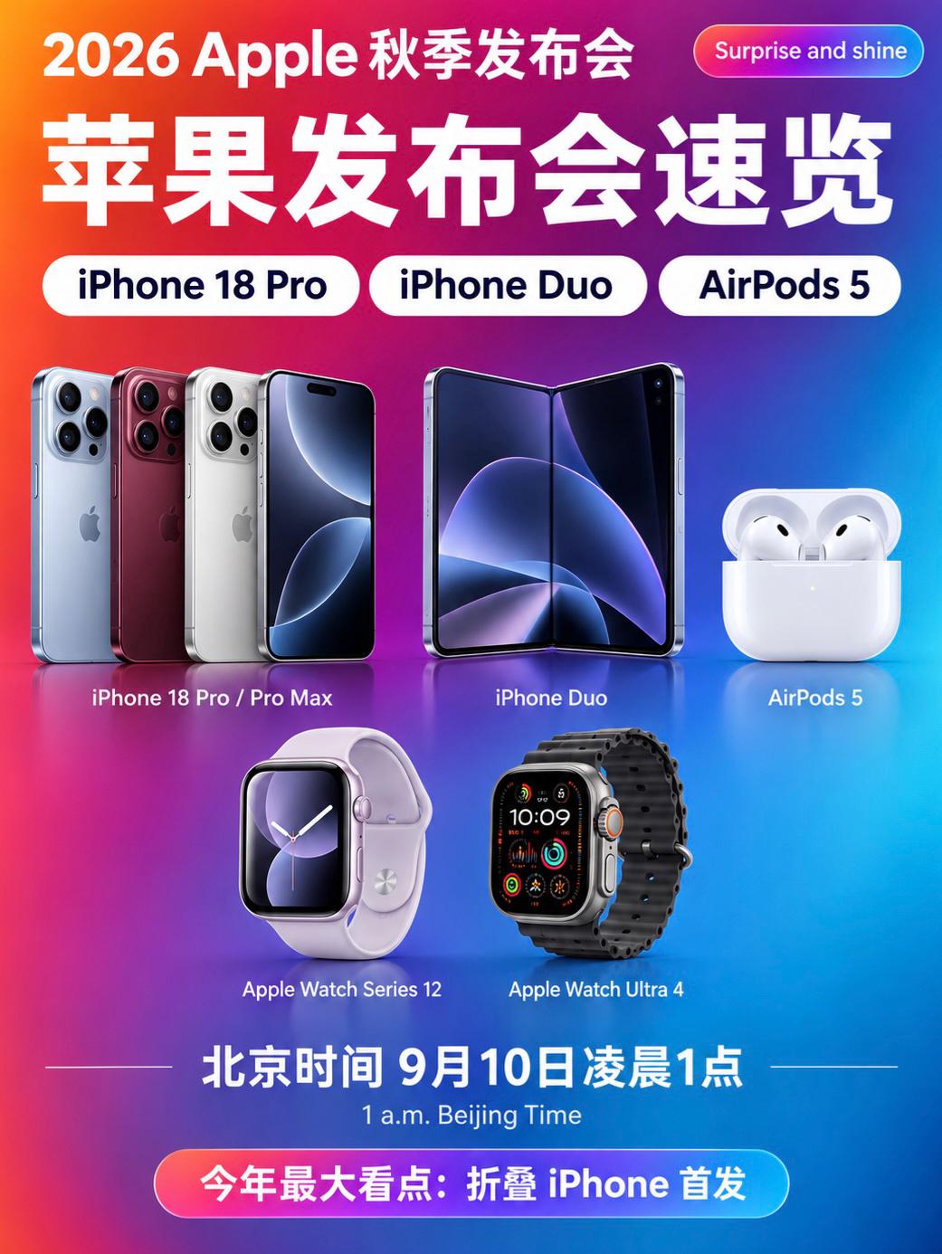 一分钟总结Apple秋季发布会❗️苹果折叠屏居然真的来了❓