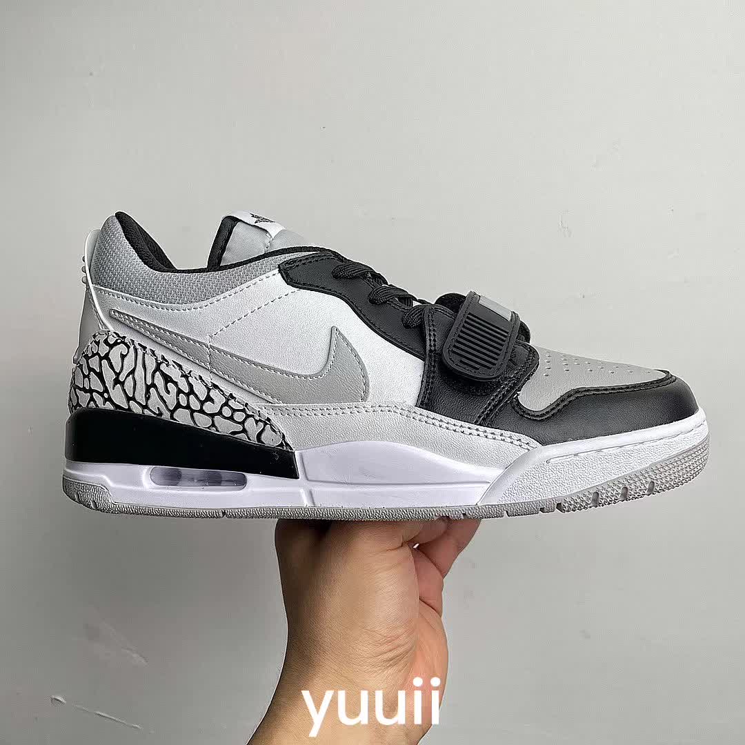 Air Jordan Legacy 312 Low (GS） 减震耐磨低
帮复古篮球鞋 白黑
