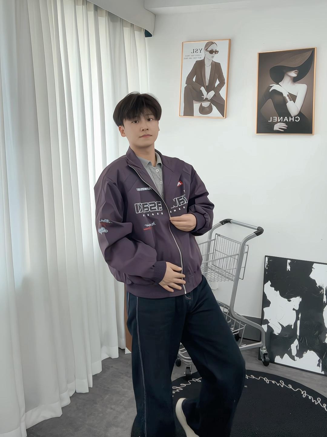 🍂男生秋季穿搭分享,这件川崎机车风外套真