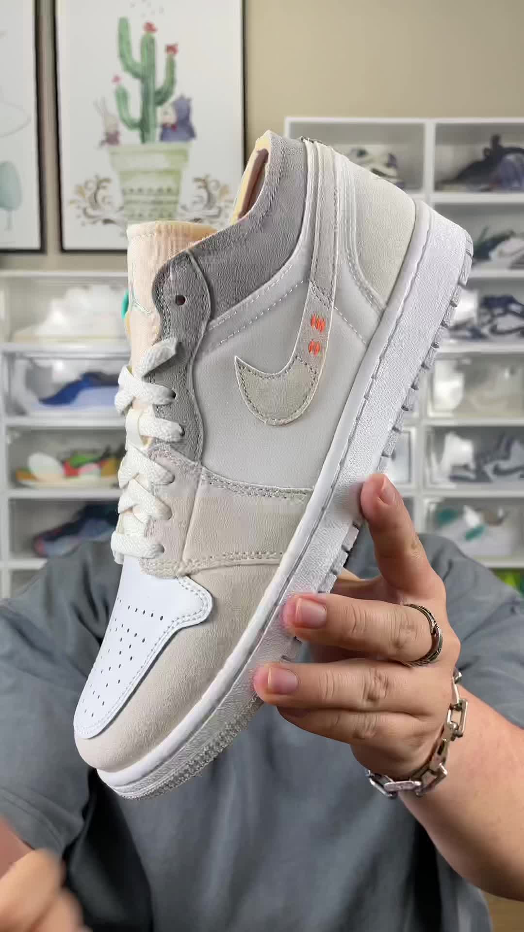 AJ1灰白拼接Low