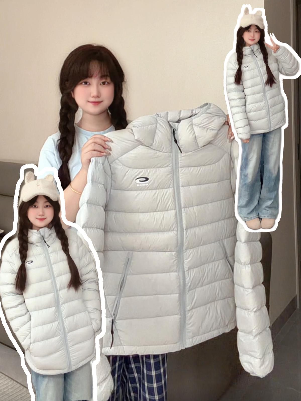 真的好喜欢这件奶呼呼的蓝色排骨羽绒服！！！