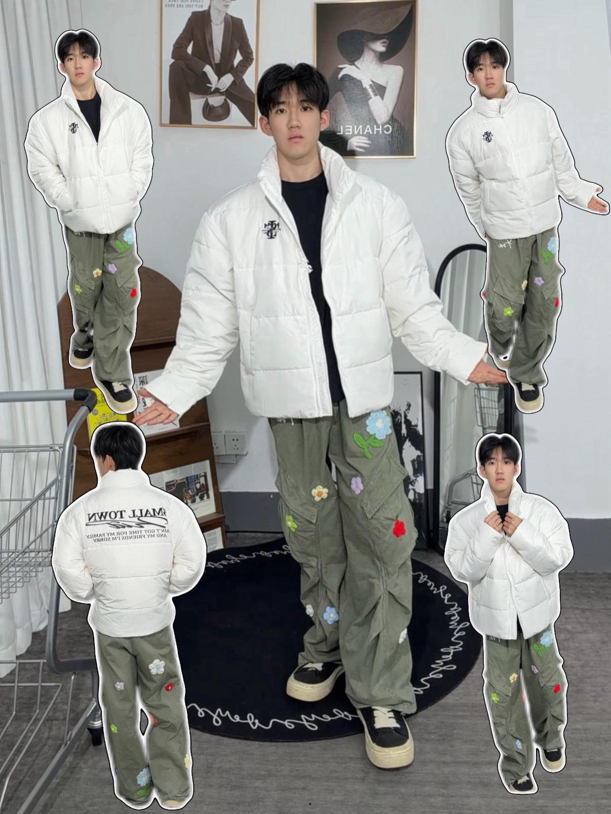 白色立领棉服｜清爽少年感冬日外套❄️