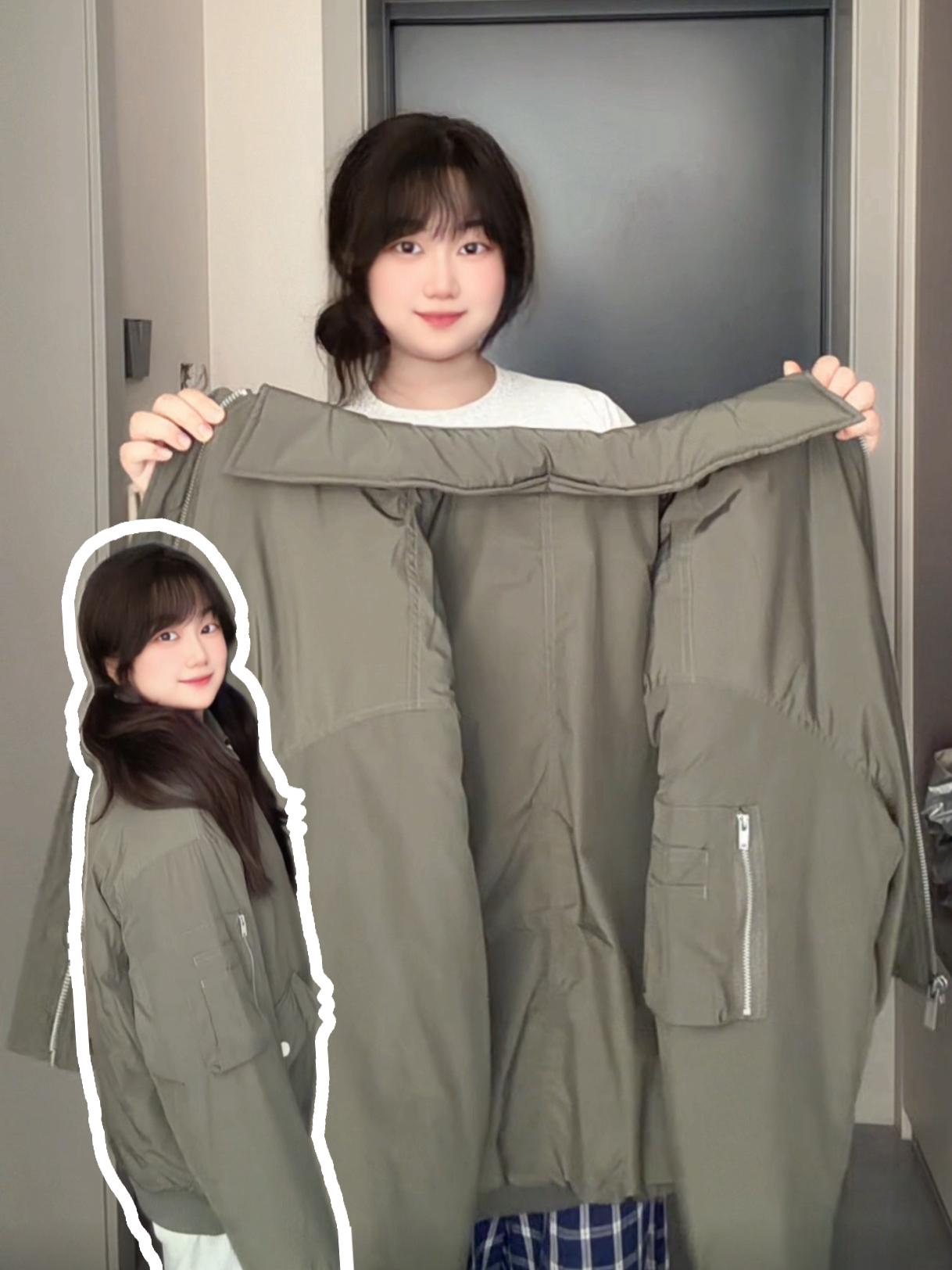 🫒这件橄榄绿飞行夹克棉服我真的强烈推荐！！