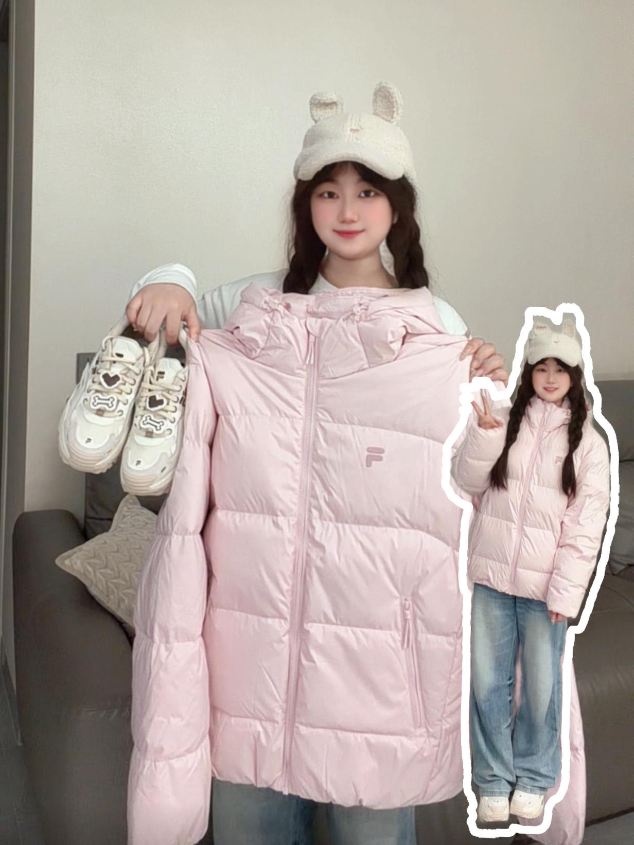 ⛄️浅浅期待冬天!粉色羽绒服➕运动鞋好好看呀~