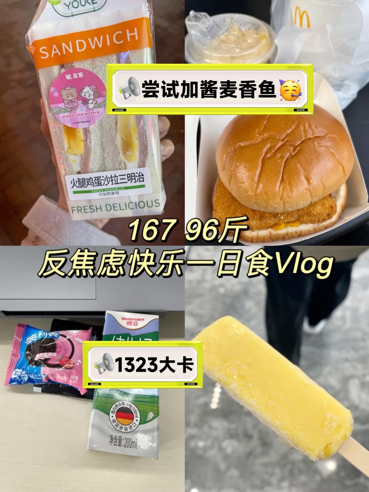 167 96斤｜一日饮食Vlog｜尝试加酱麦香鱼