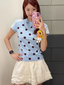 这件阿迪波点tee直接把韩系甜妹焊在身上了✨