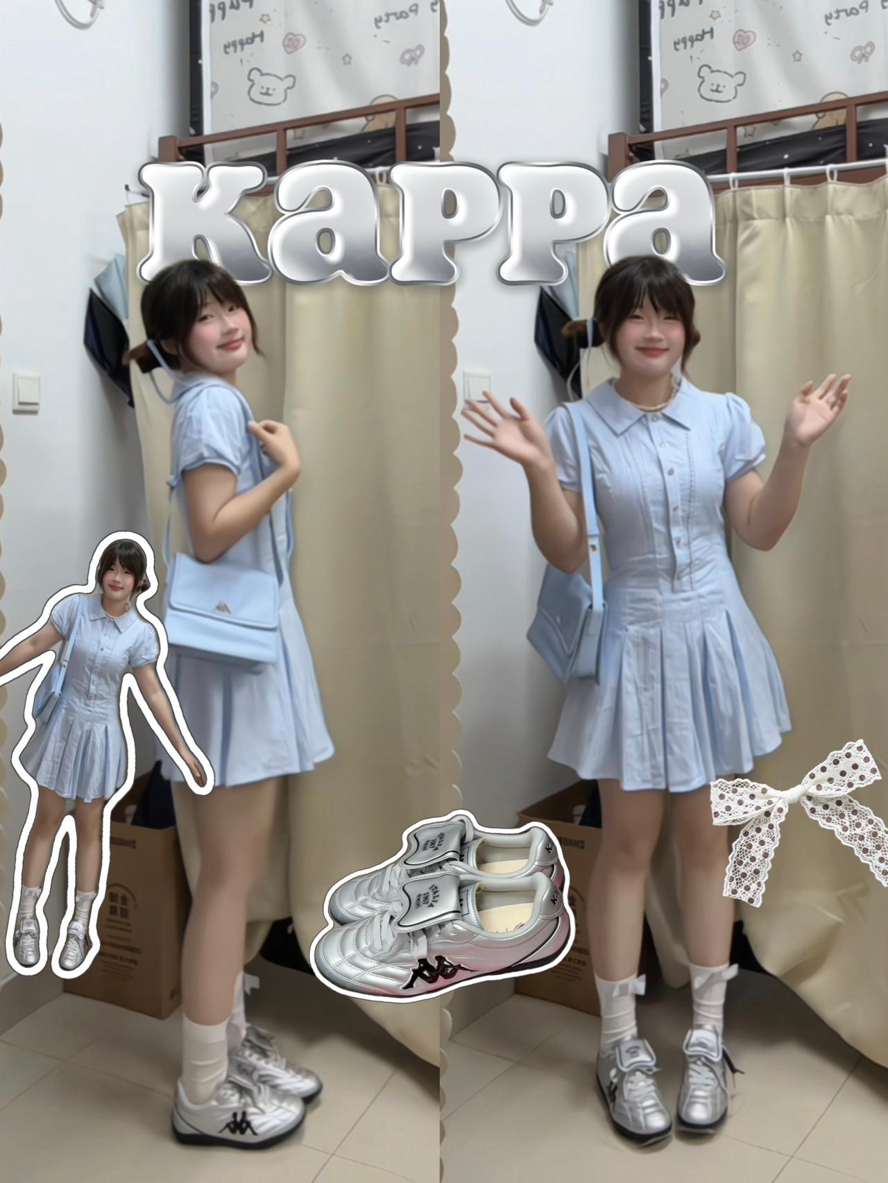 蓝裙➕Kappa小银鞋👟尊嘟好温柔！