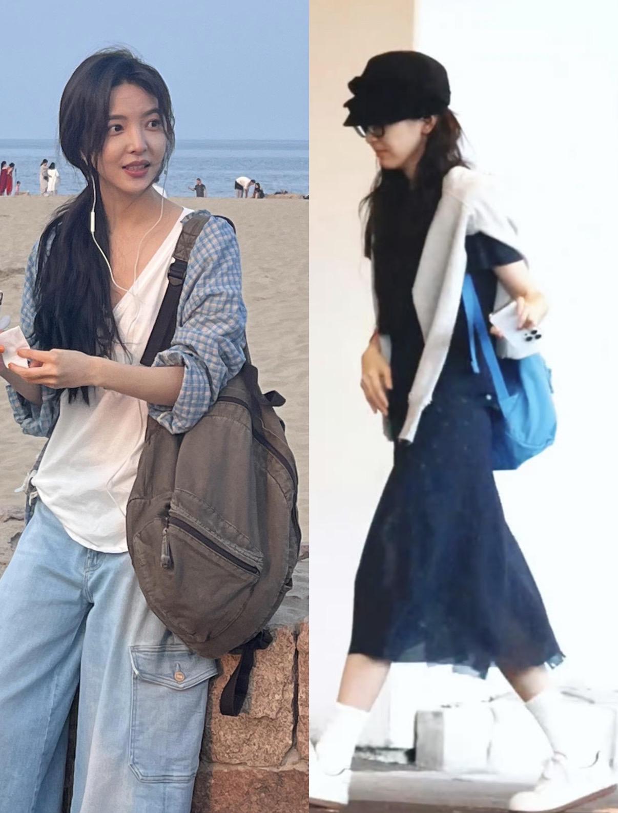 跟着章若楠的私服灵感,找到一只承包夏日松弛感的书包