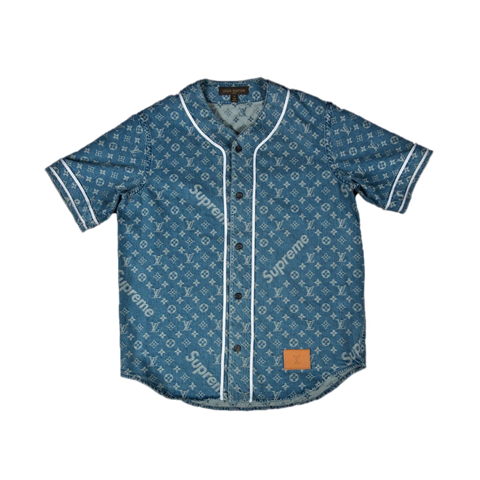 supreme ss17 louis vuitton lv monogram jersey 短袖棒球衫